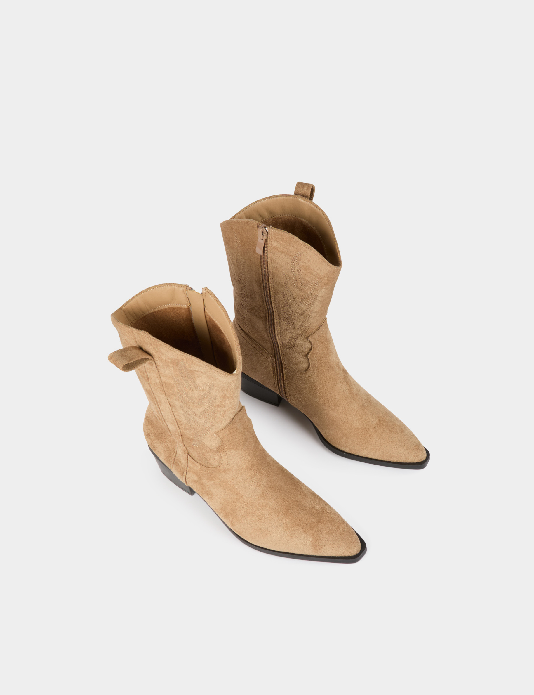 bottes western a talons beige femme Bottes western à talons beige femme