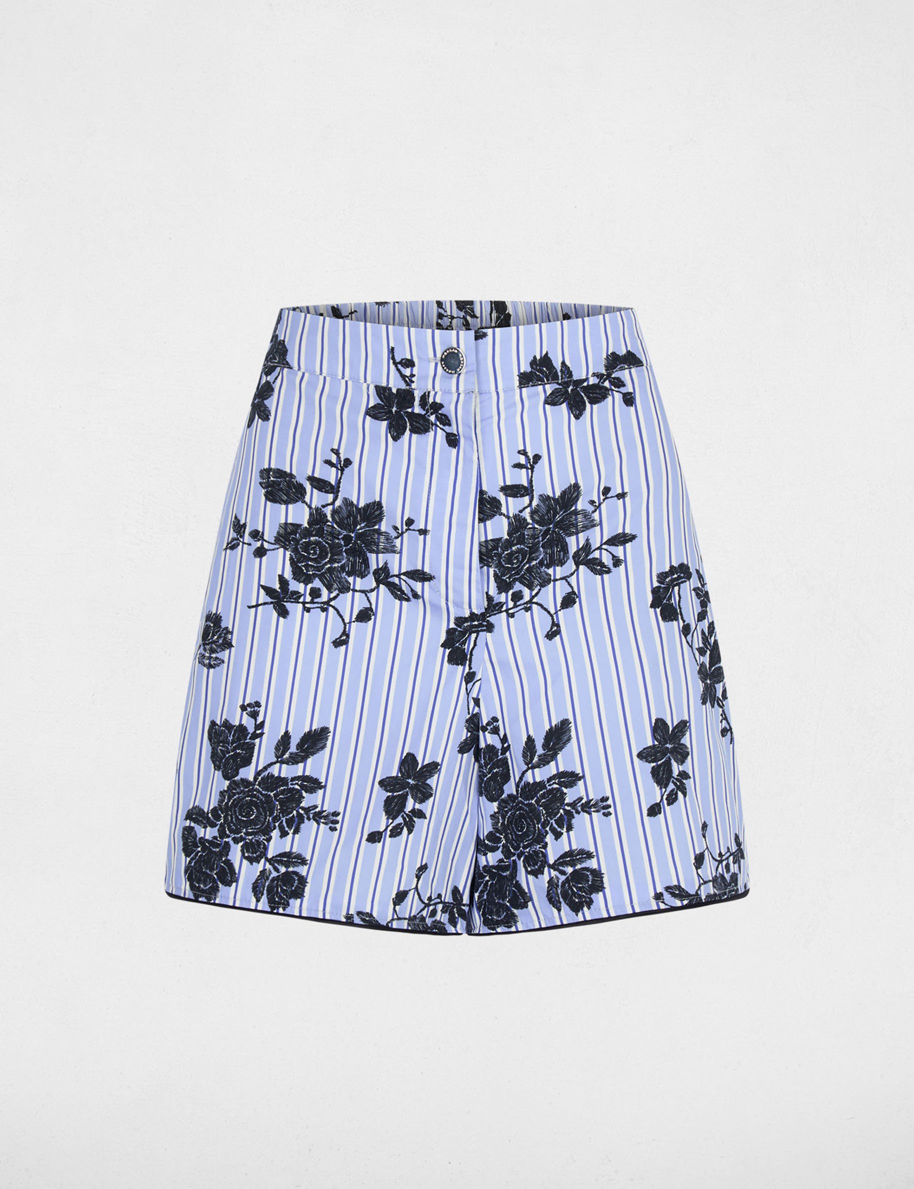 Short large popeline multicolore femme