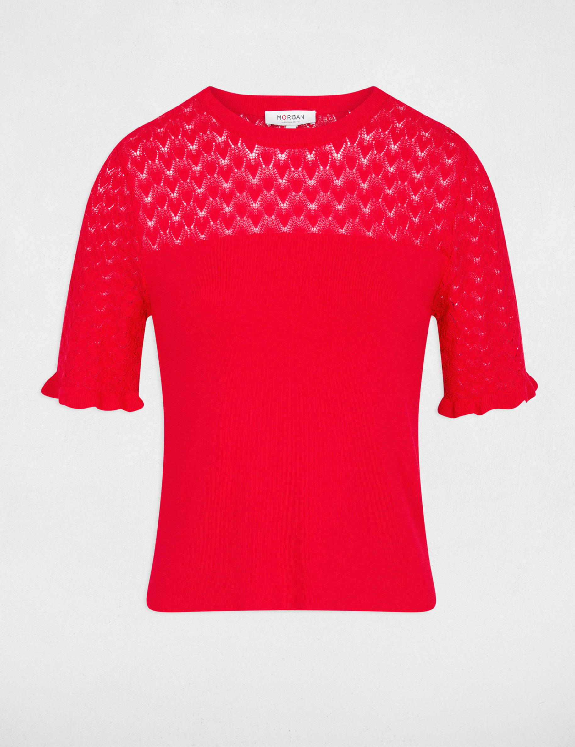 Trui met korte mouwen rood vrouw