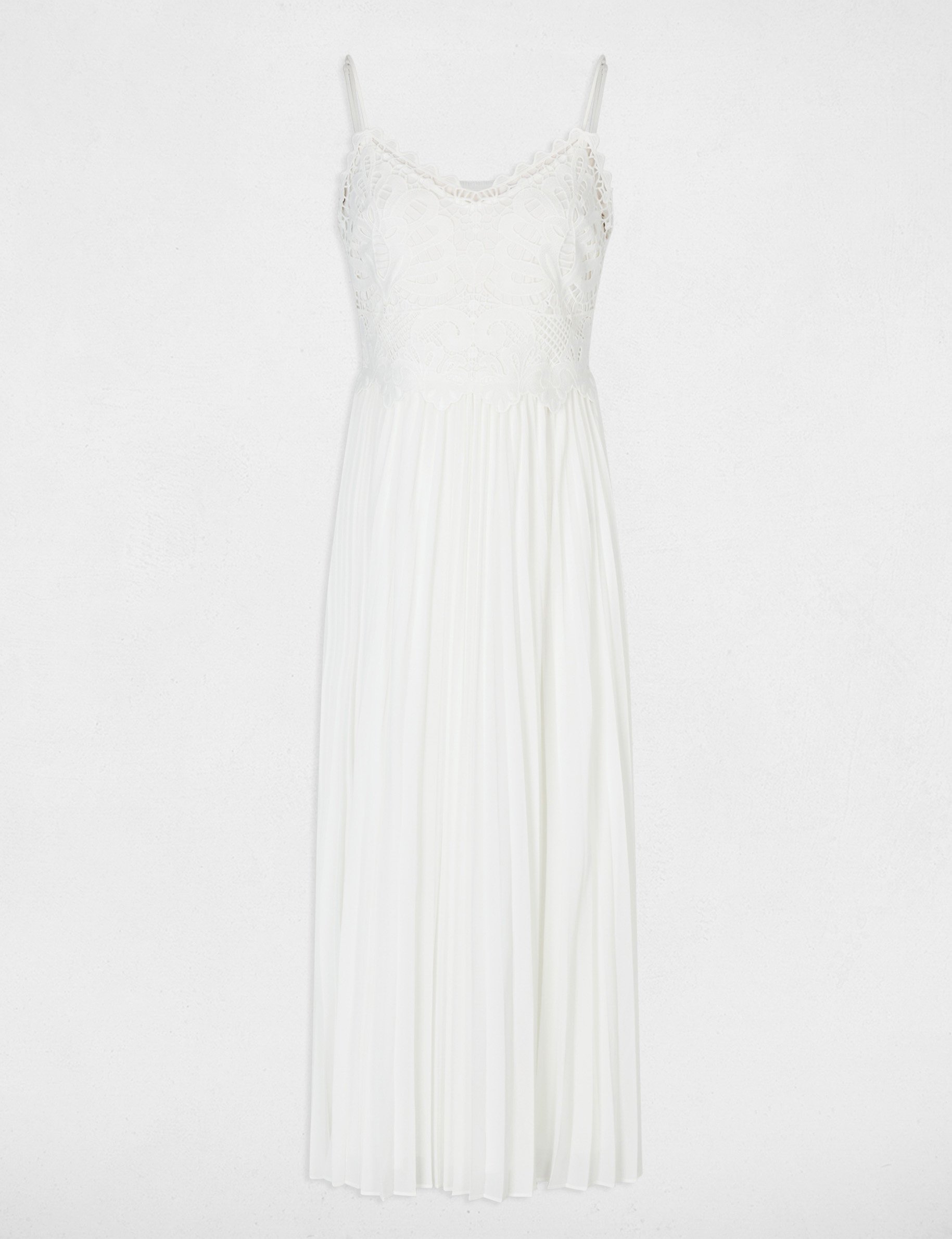 Robe longue dentelle blanc femme