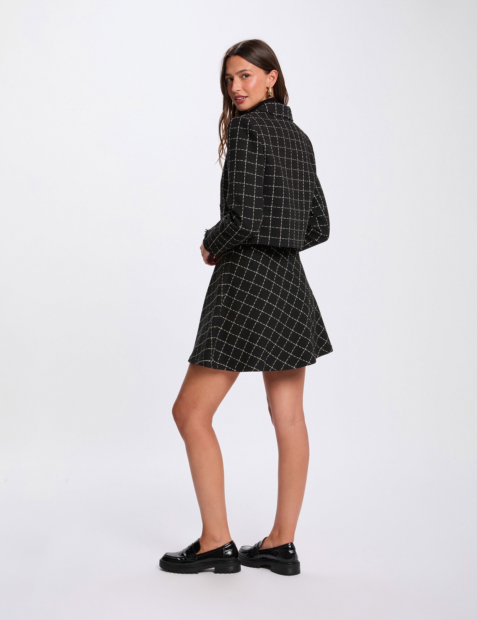 Jupe courte patineuse noir femme