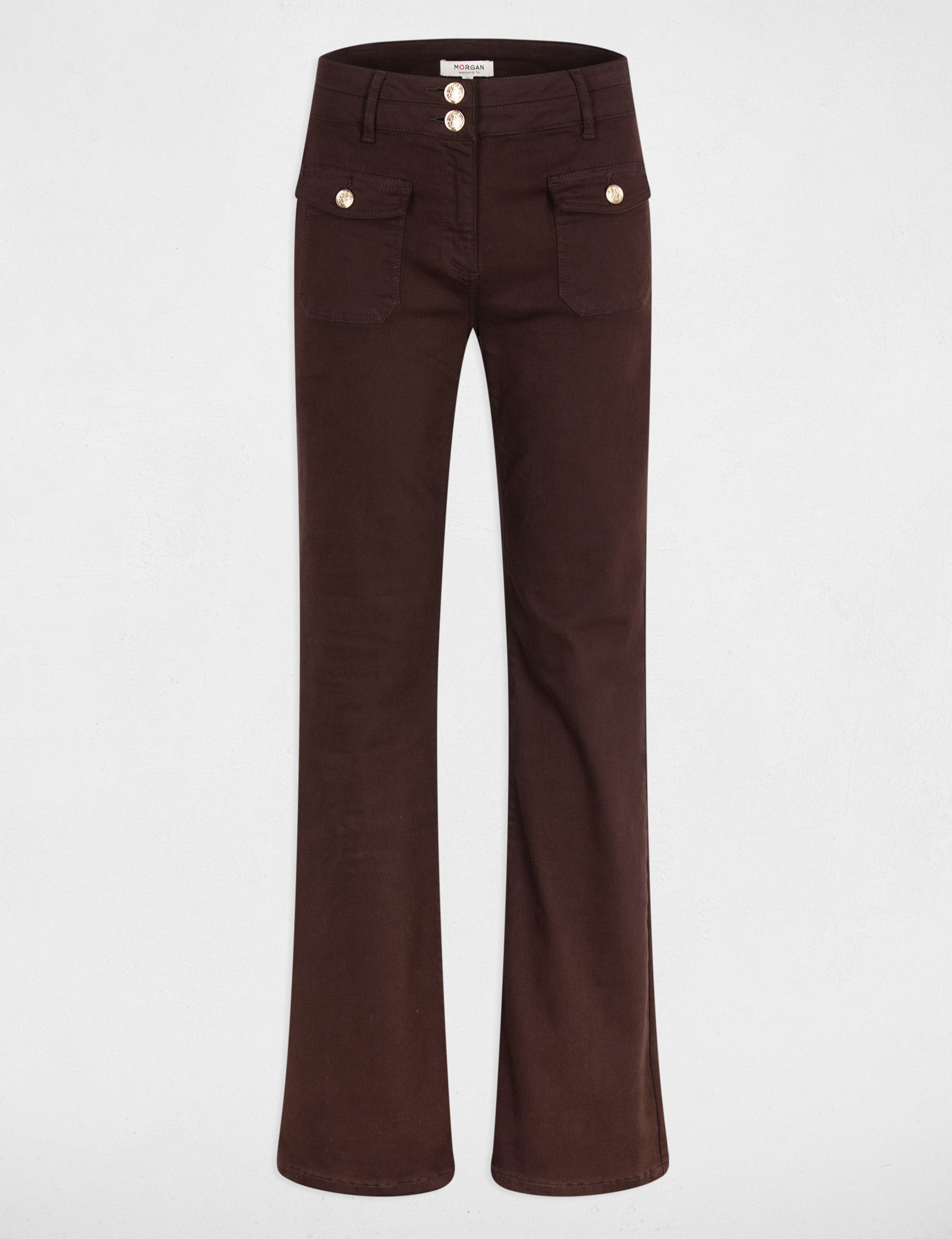 Bootcut broek donker bruin vrouw