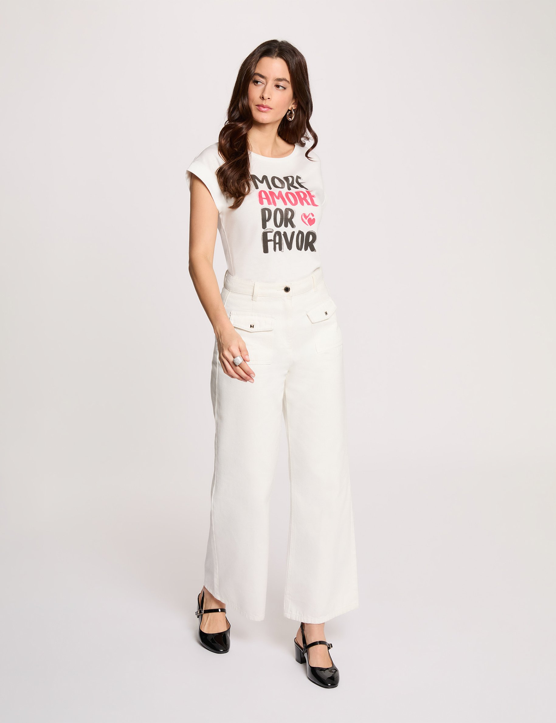 T-shirt manches courtes blanc femme