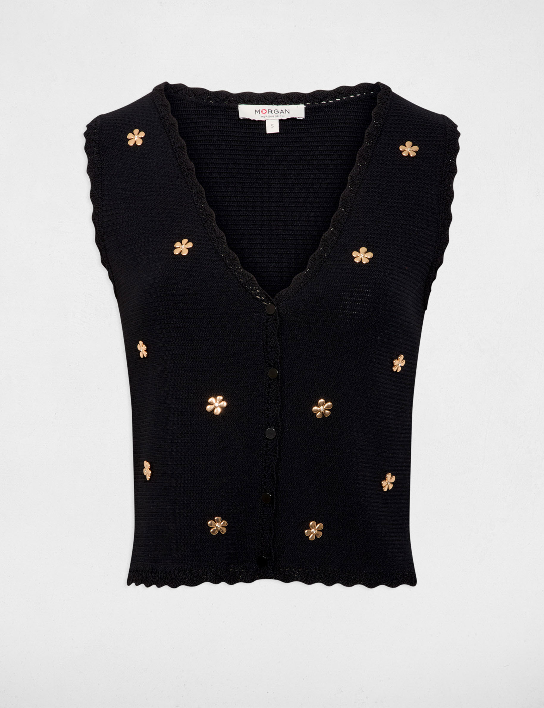 Gilet sans manches noir femme