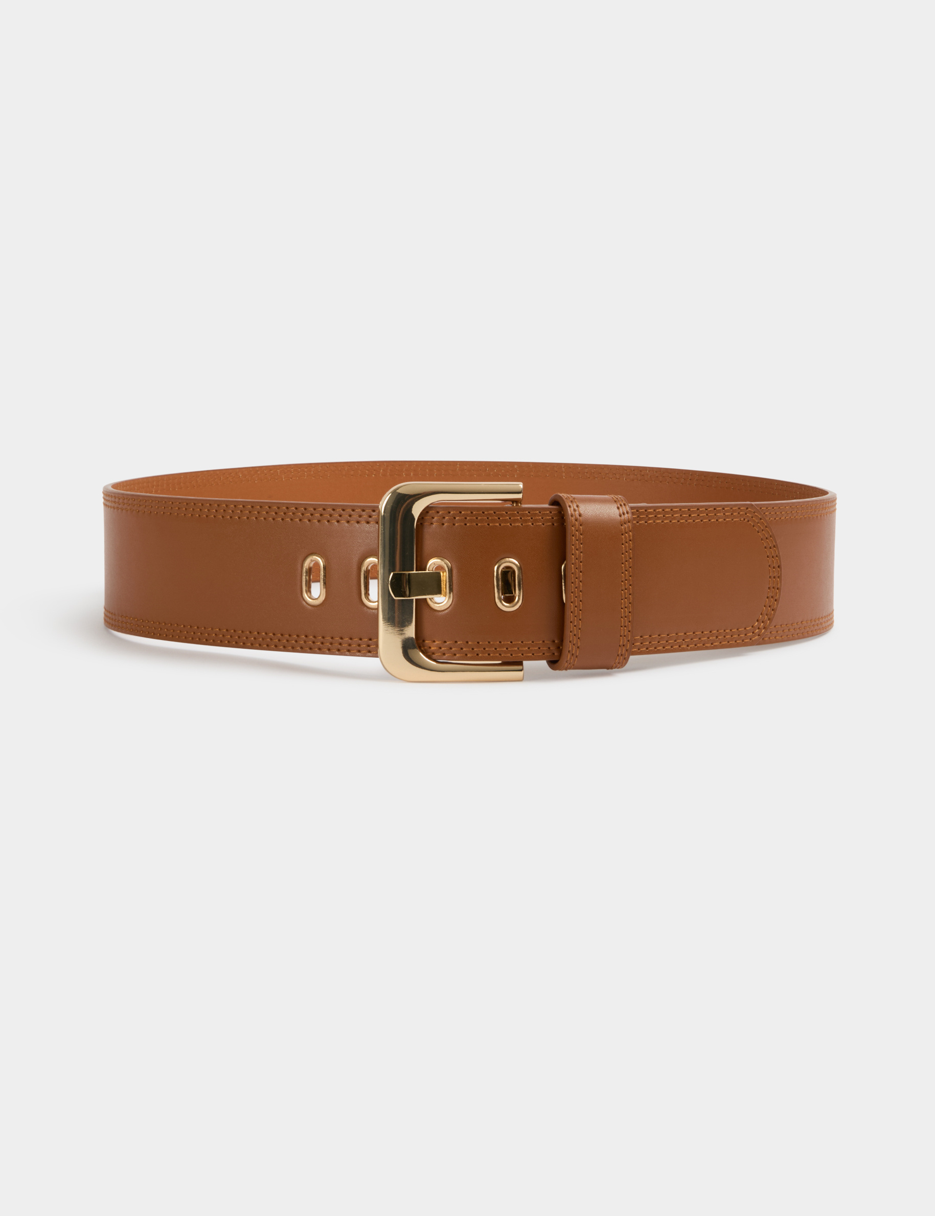 Brede riem van imitatieleer camel vrouw
