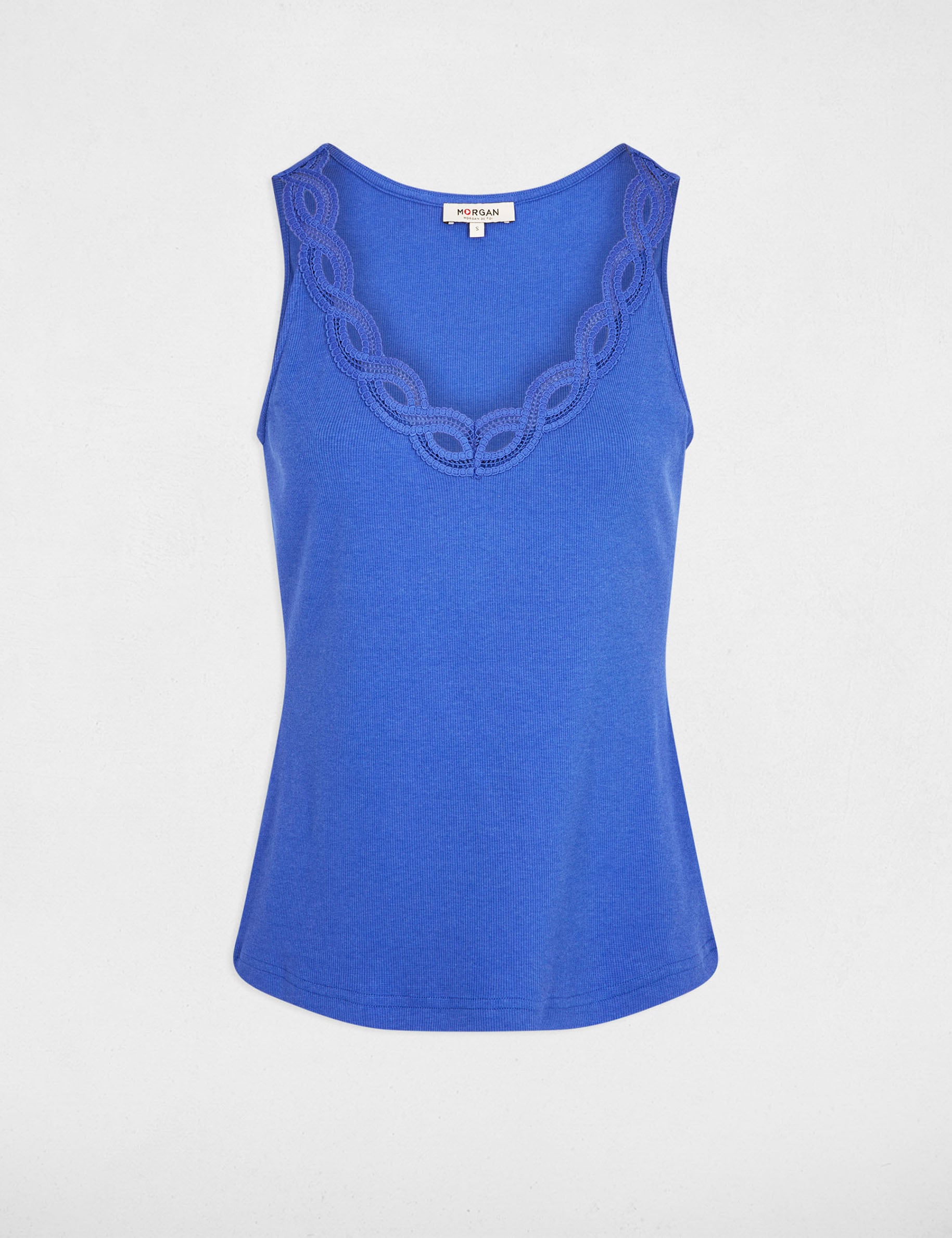 D&eacute;bardeur cintr&eacute; col v bleu femme