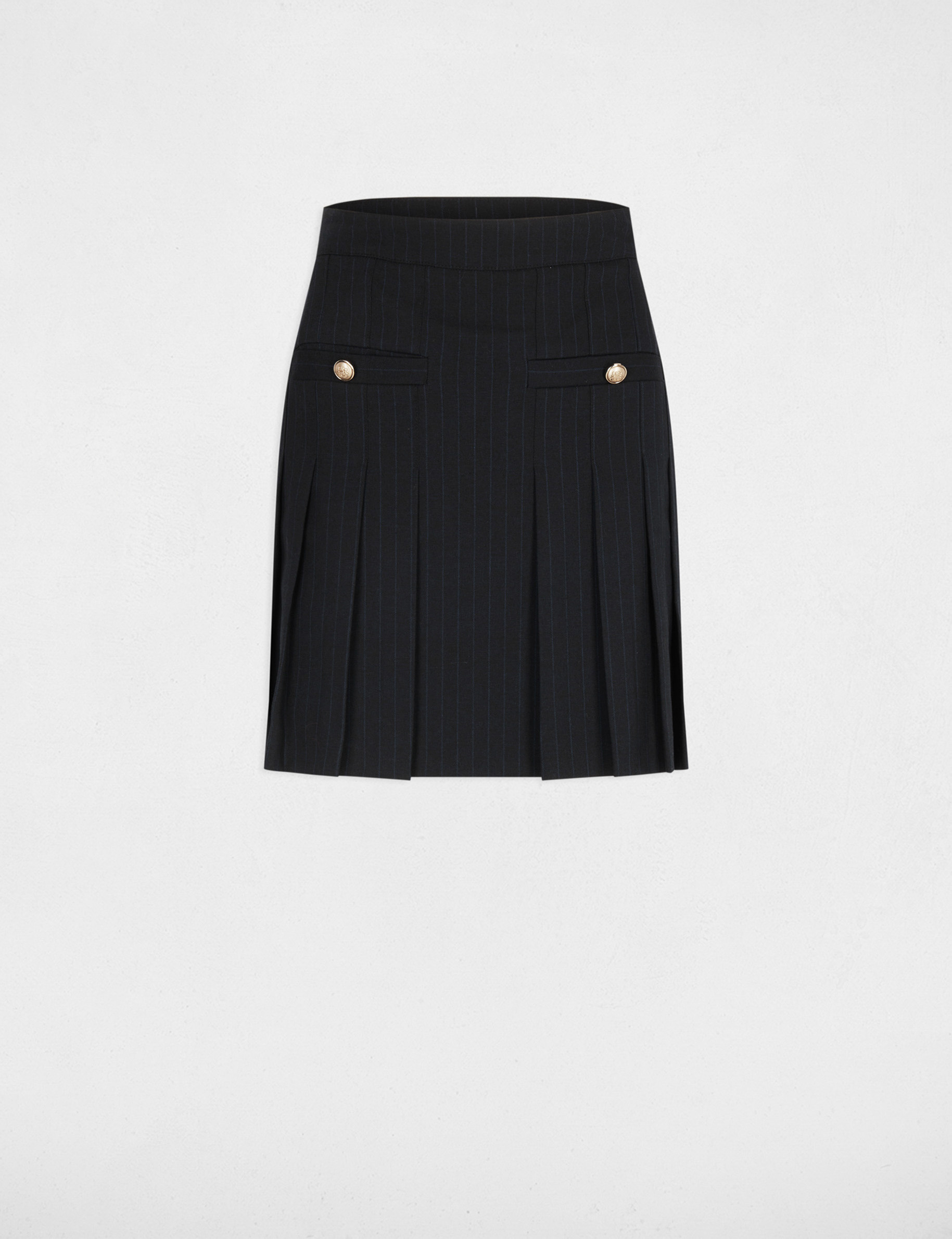 Korte geplooide rok marineblauw vrouw