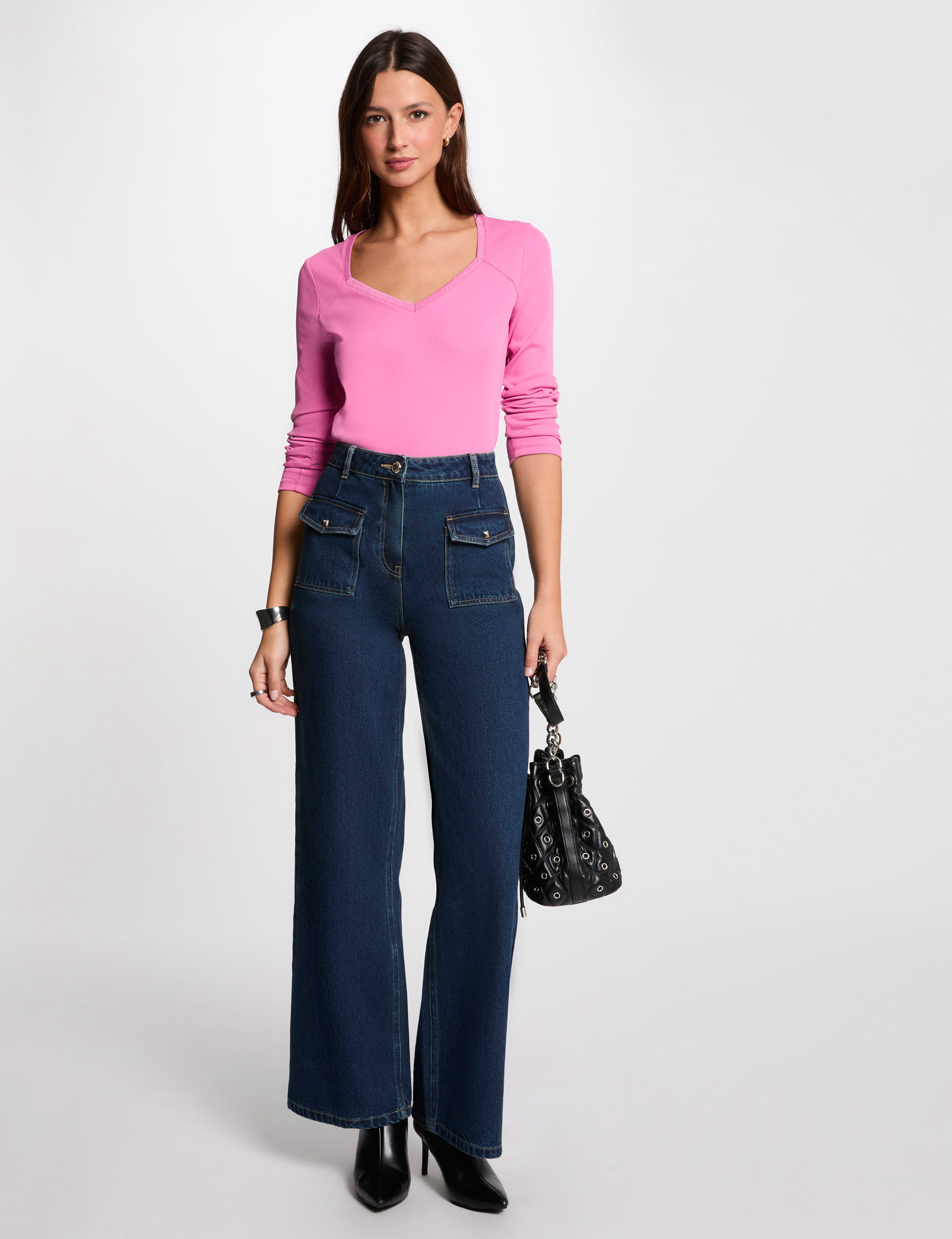 lange mouwen t shirt roze vrouw Lange mouwen T-shirt roze vrouw