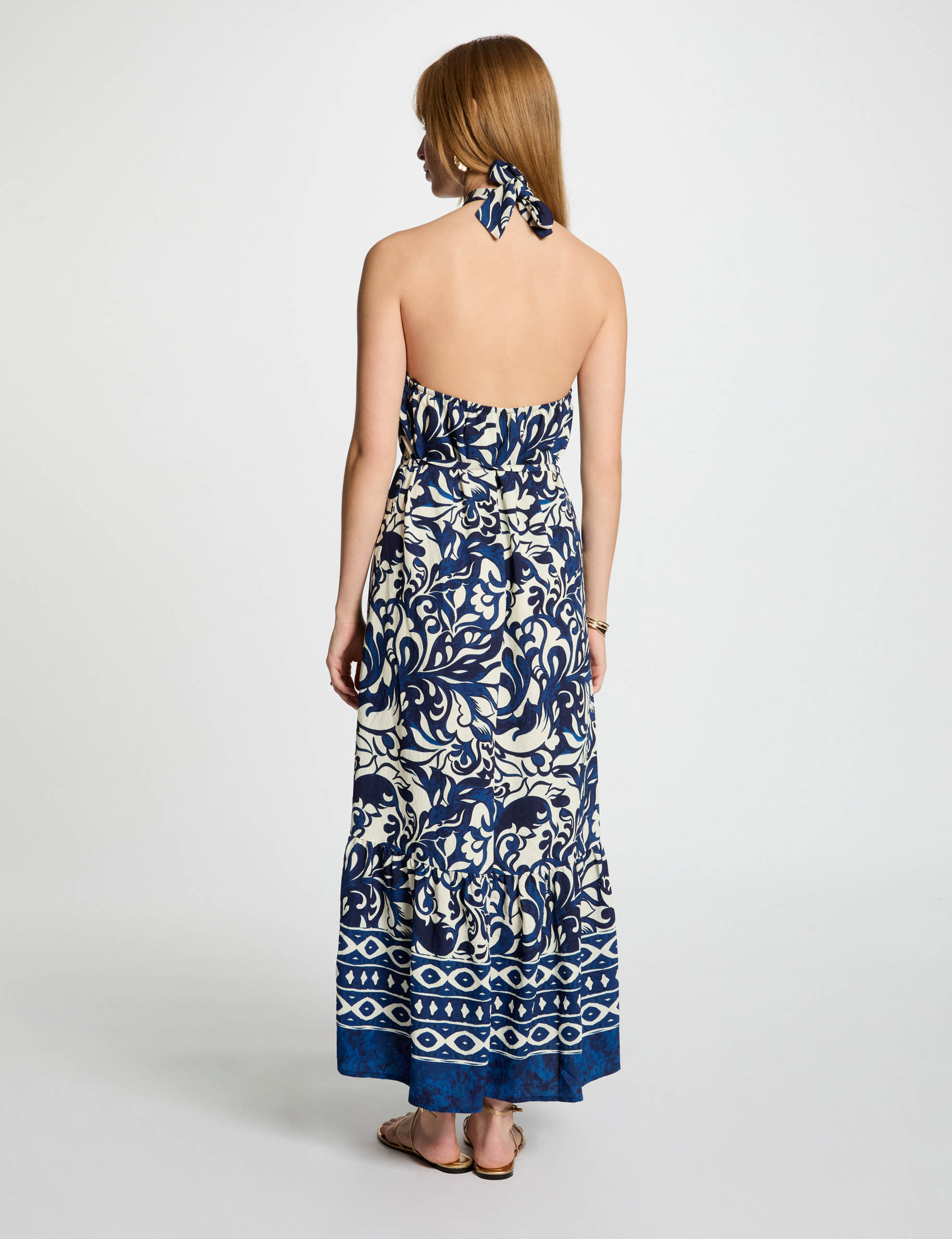 robe longue droite imprimee multicolore femme Robe longue droite imprimée multicolore femme