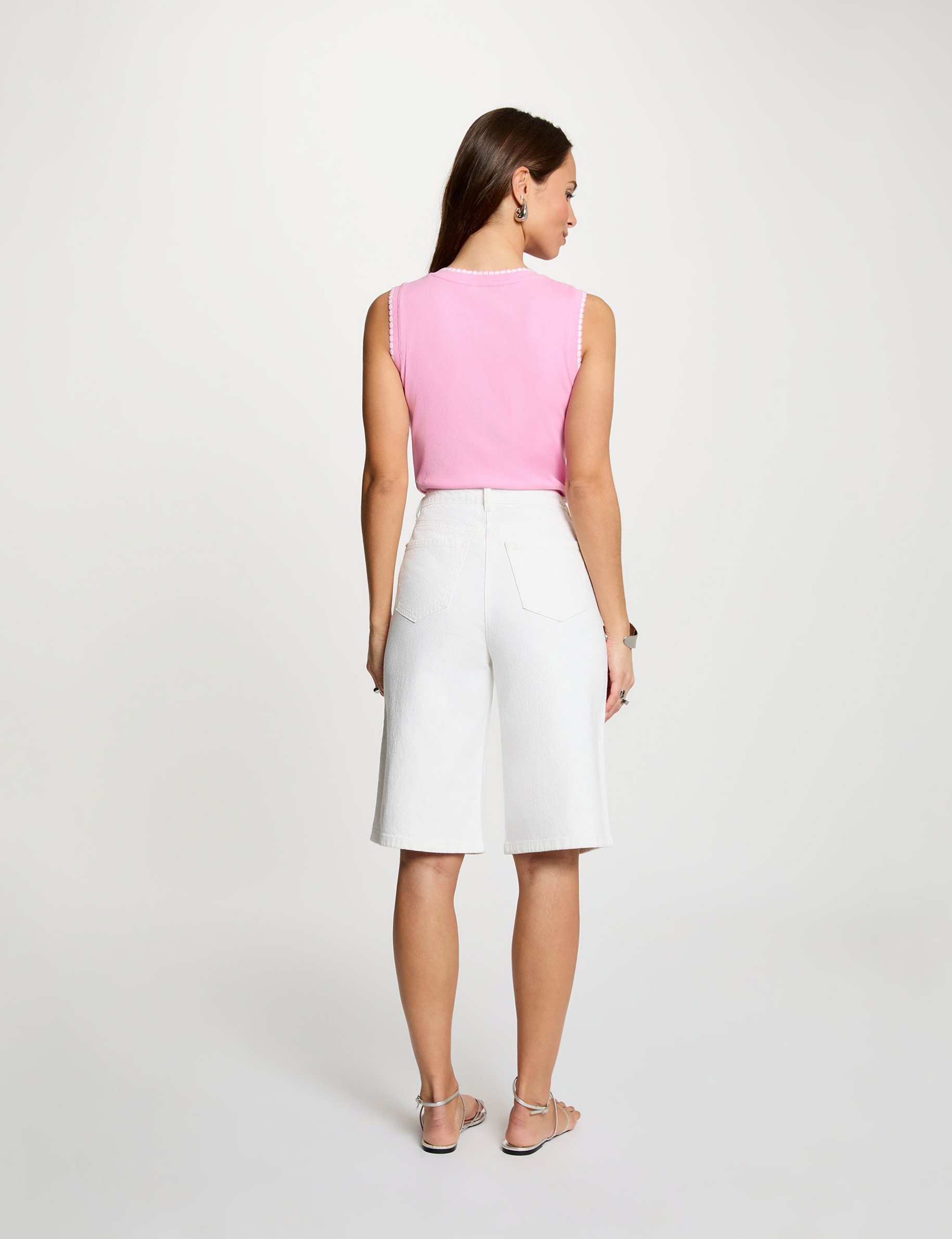 D&eacute;bardeur sans manches rose femme