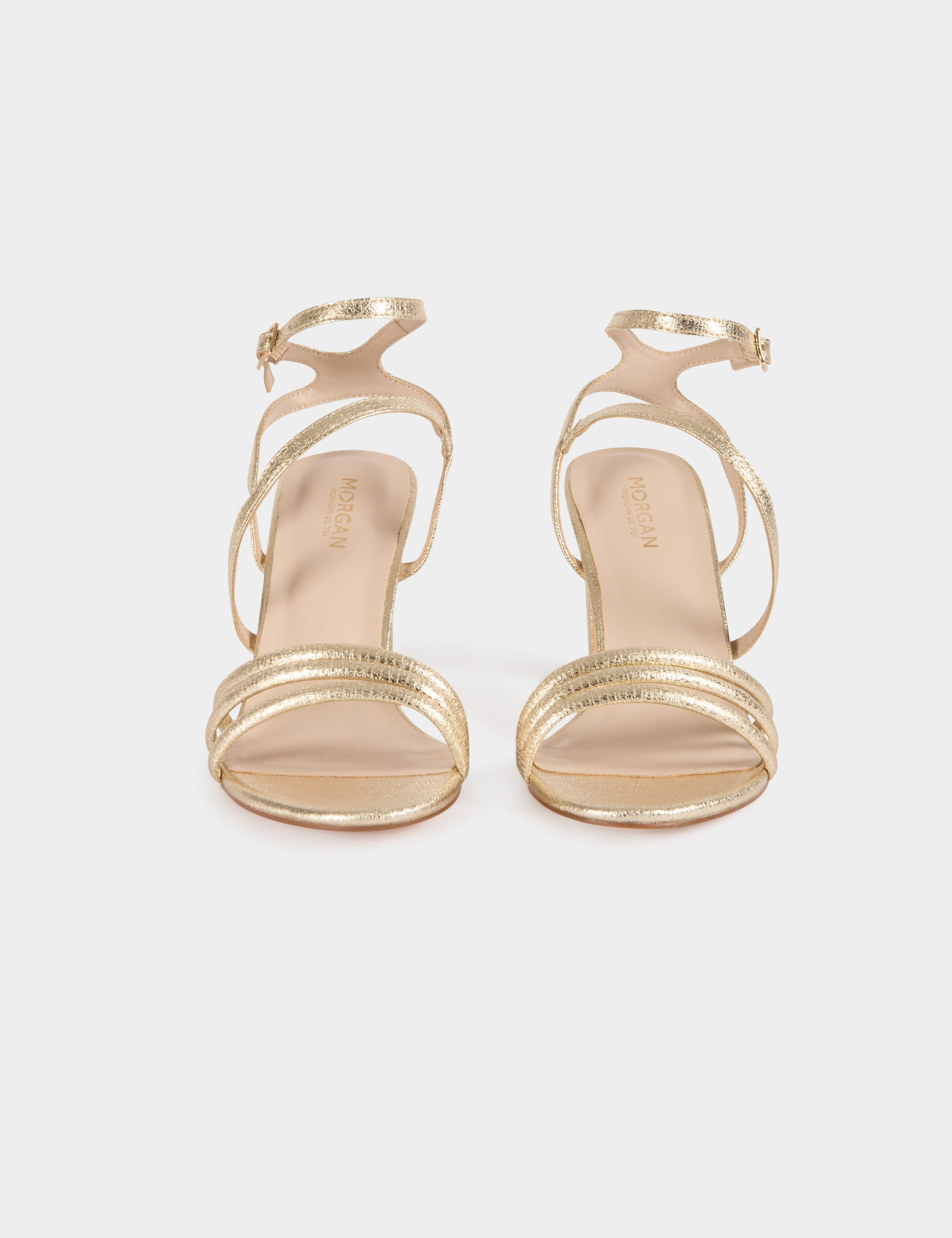 Sandales dor&eacute;es jaune or femme