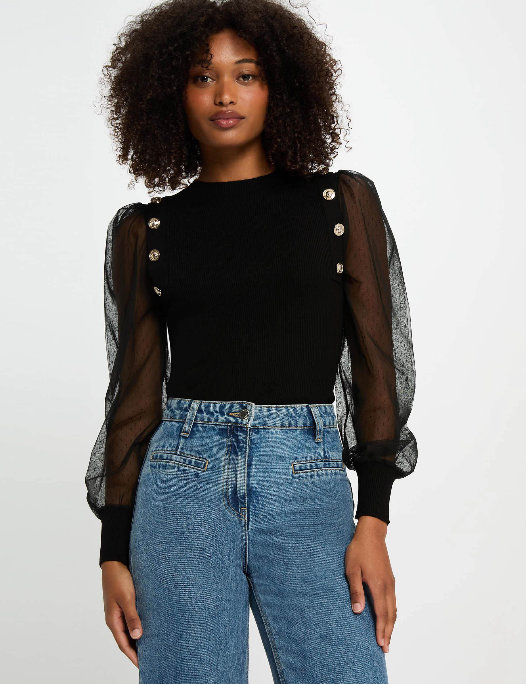 pull col montant noir femme Pull col montant noir femme