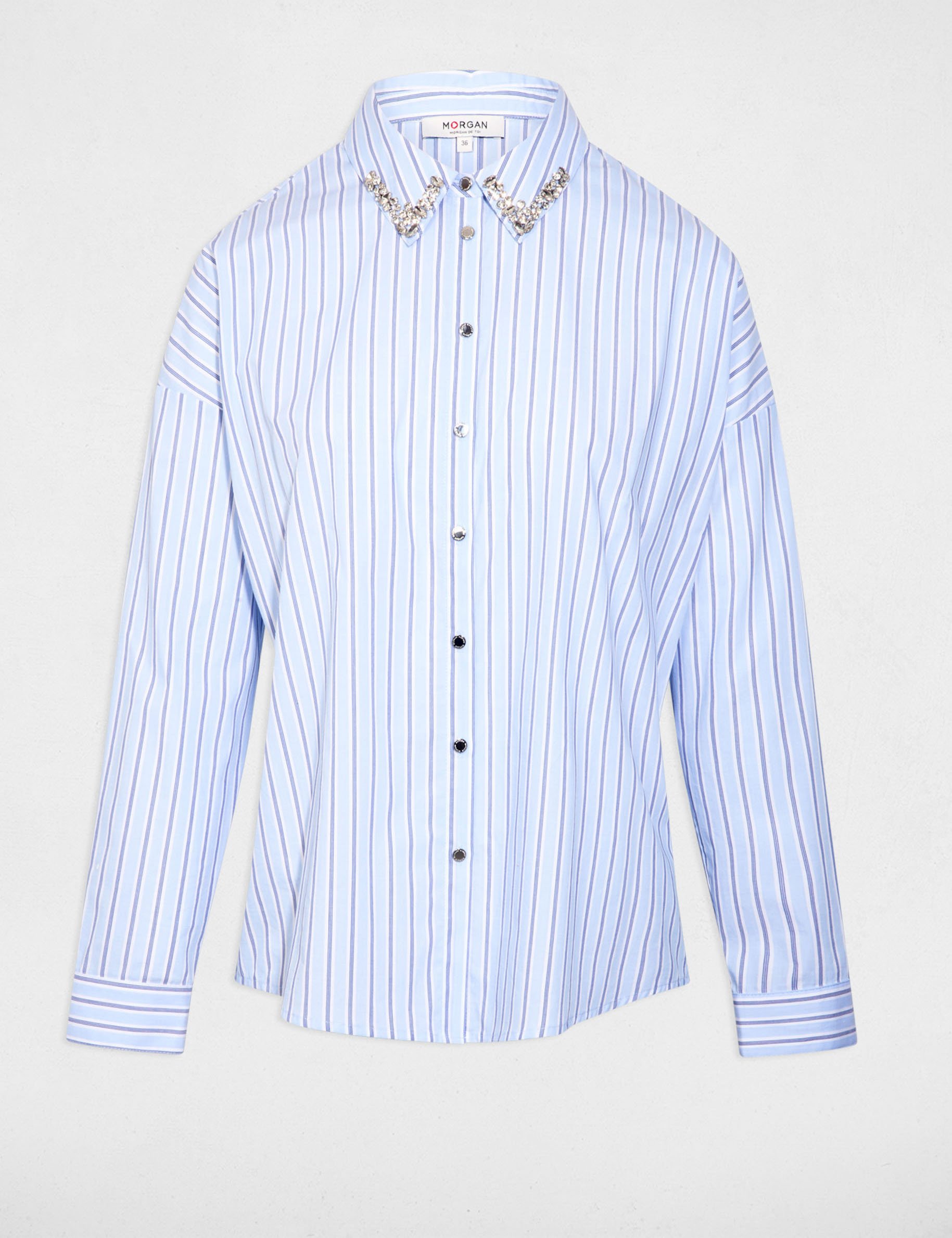 Chemise oversize rayée multicolore femme