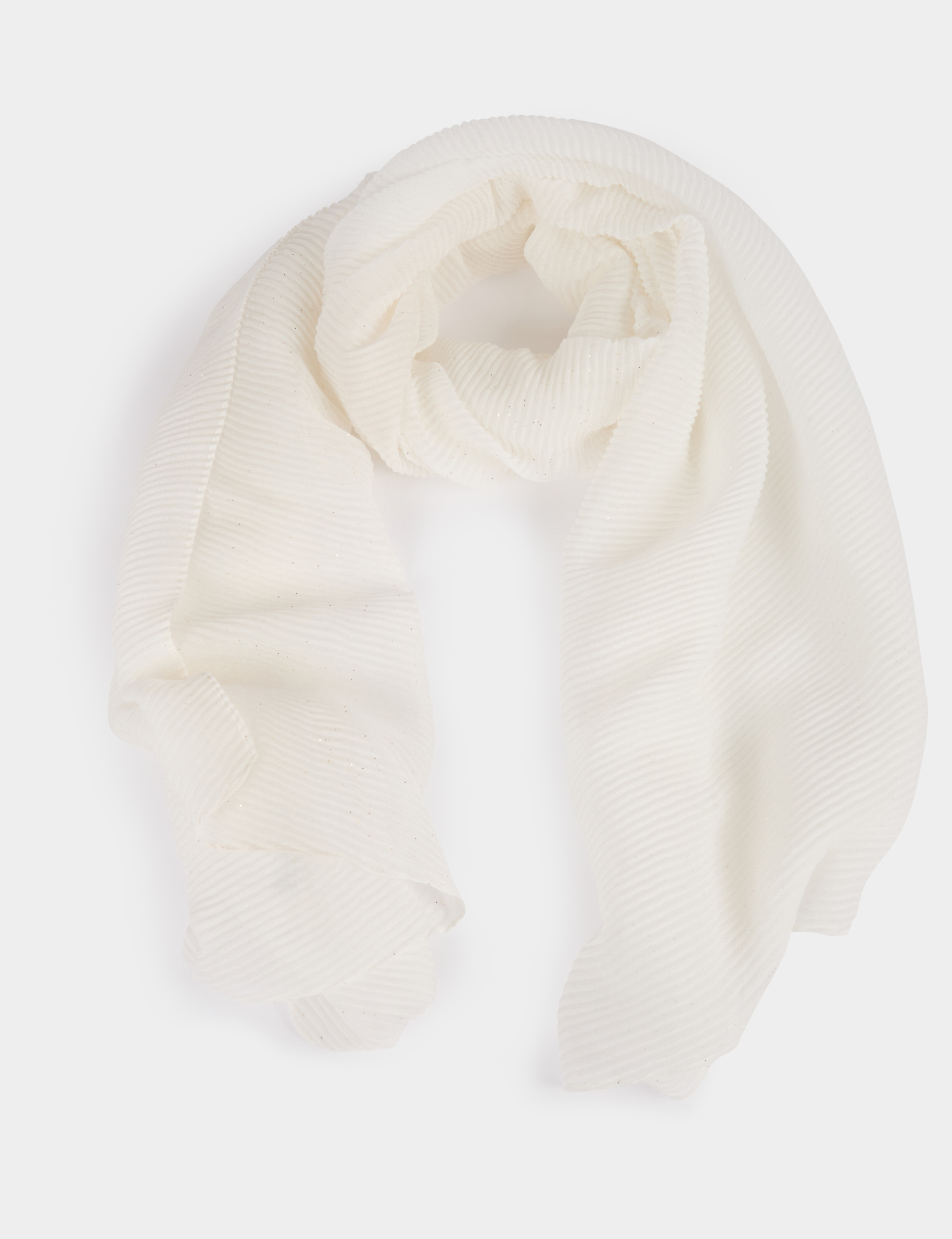 foulard plisse a strass blanc femme Foulard plissé à strass blanc femme
