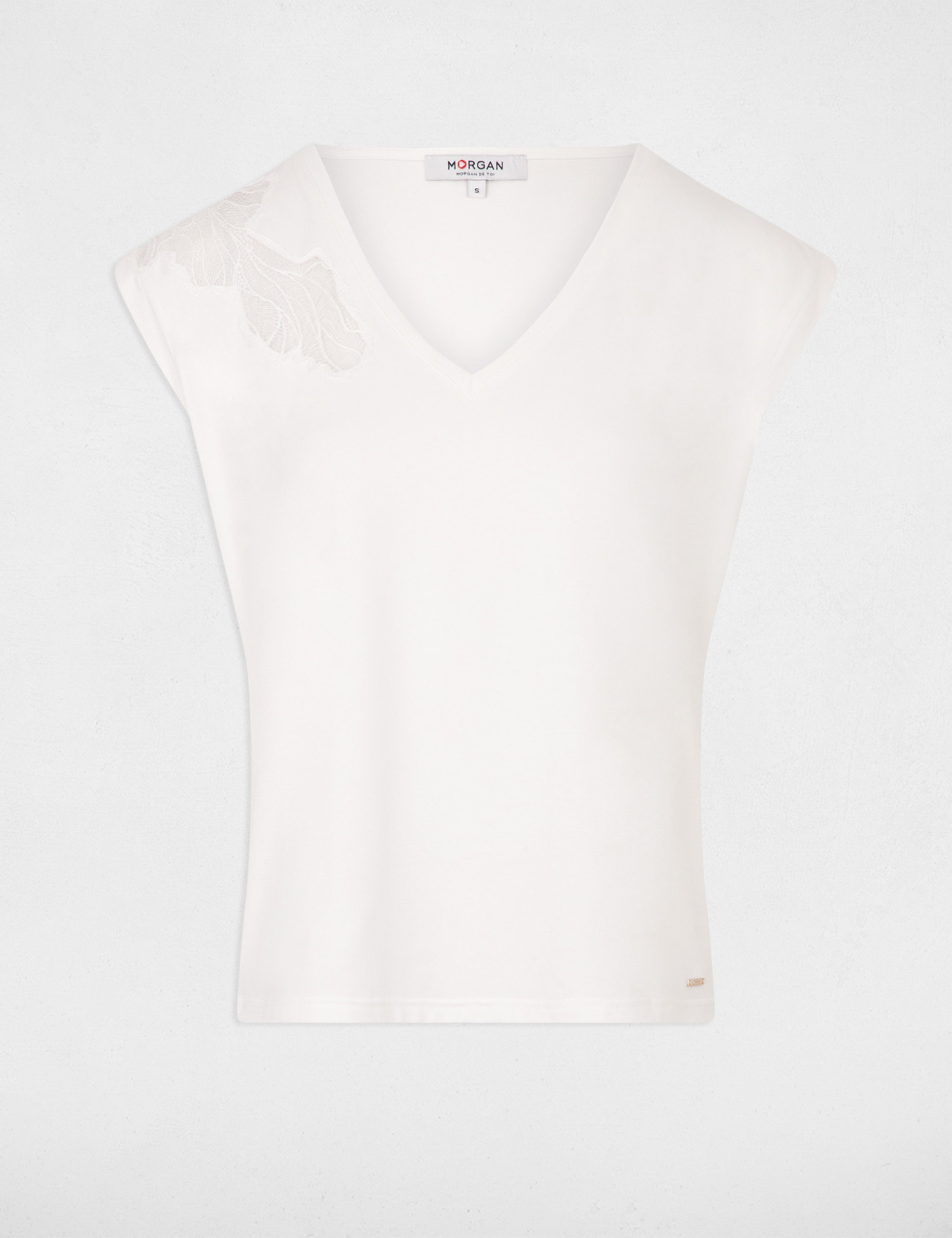 t shirt manches courtes ecru femme T-shirt manches courtes ecru femme
