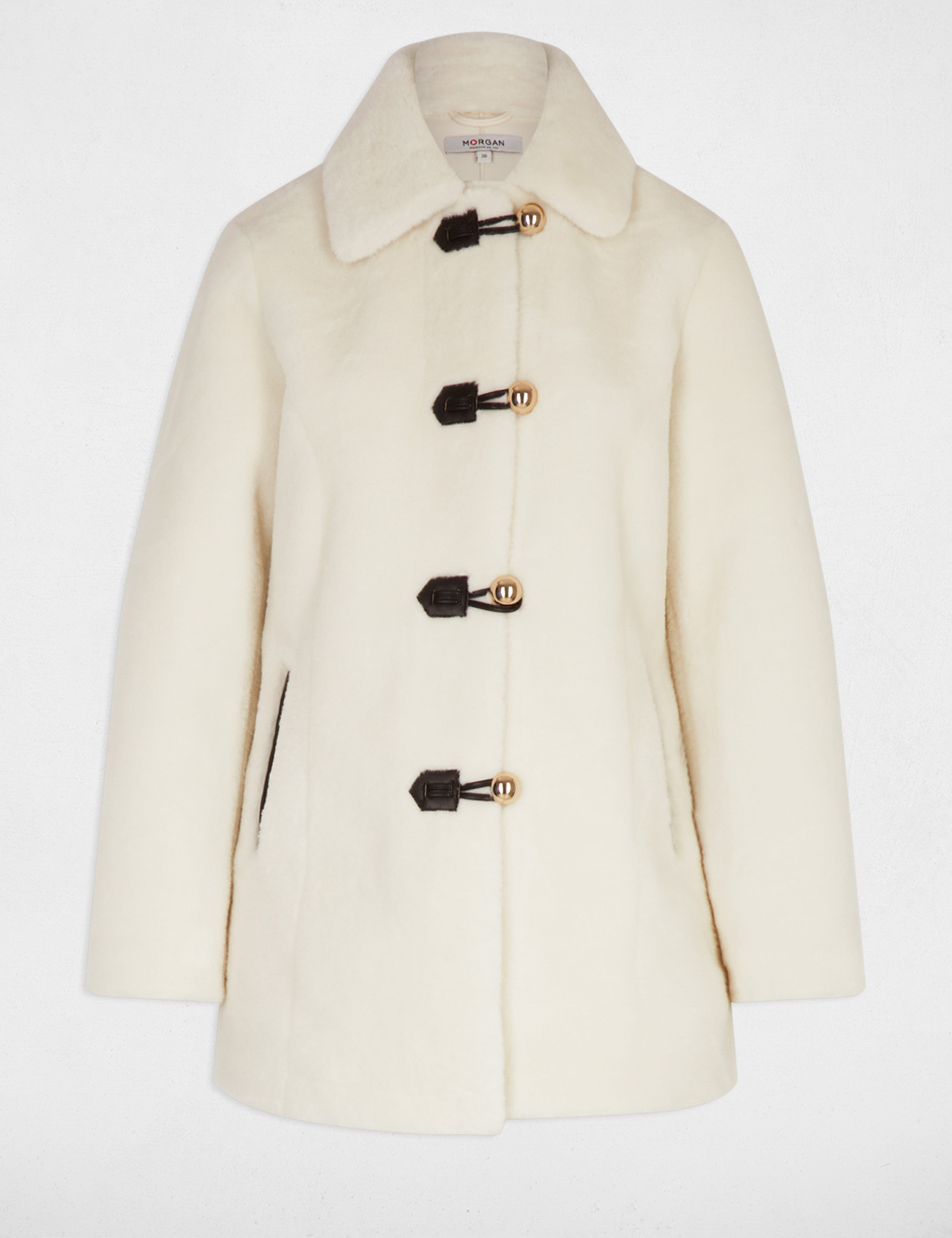 manteau court fausse fourrure ivoire femme Manteau court fausse fourrure ivoire femme