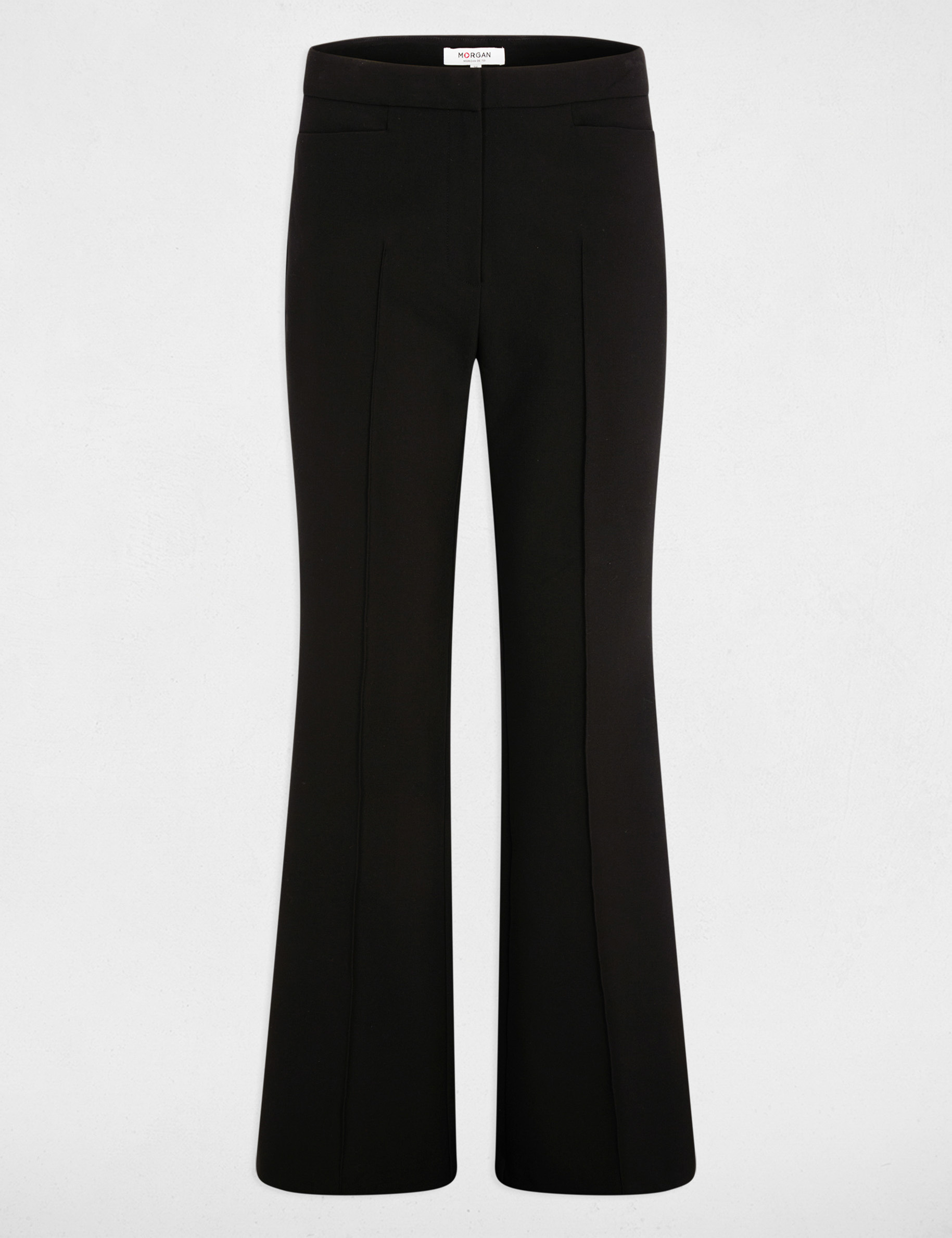 Pantalon bootcut taille haute noir femme