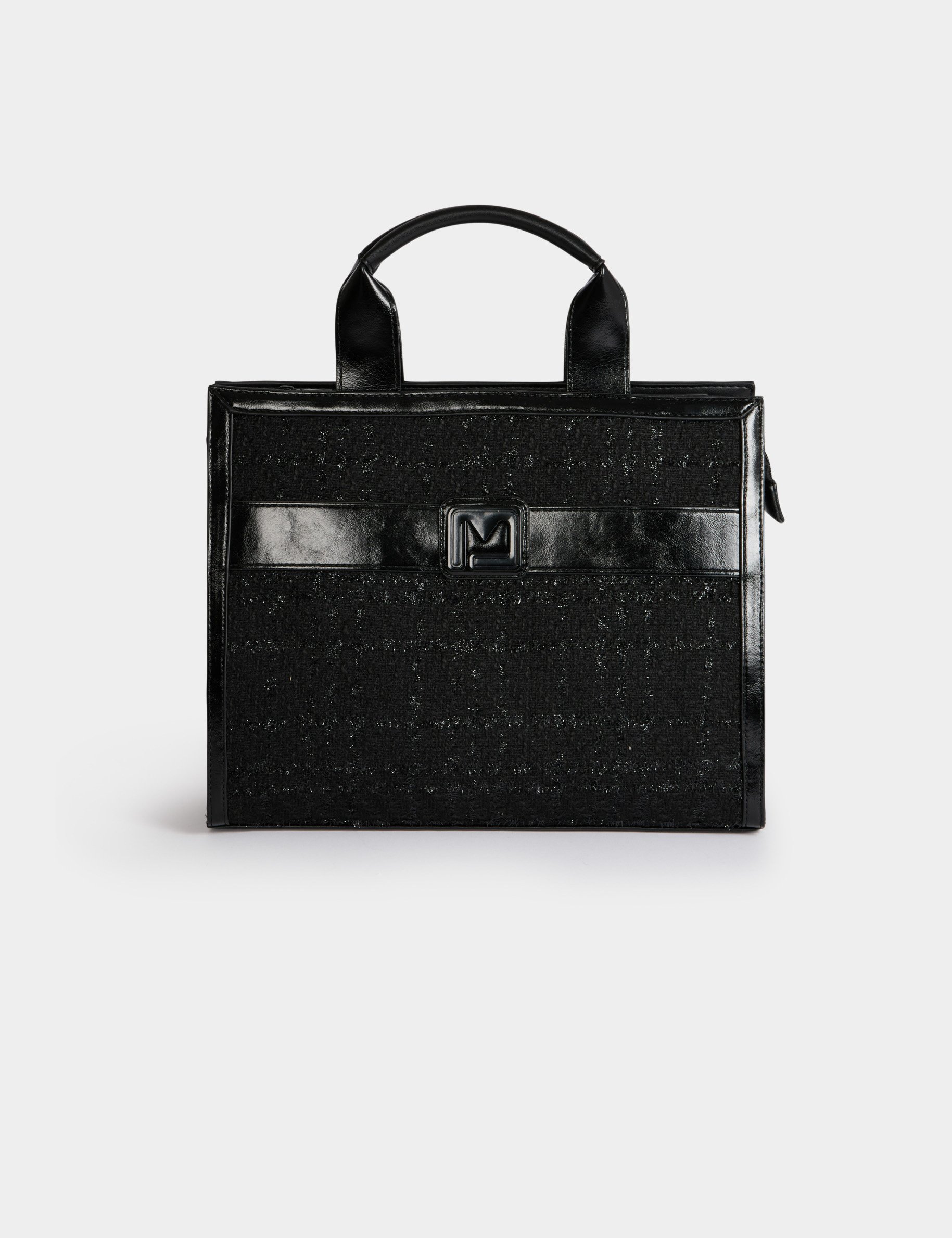 Tweed shopper zwart vrouw
