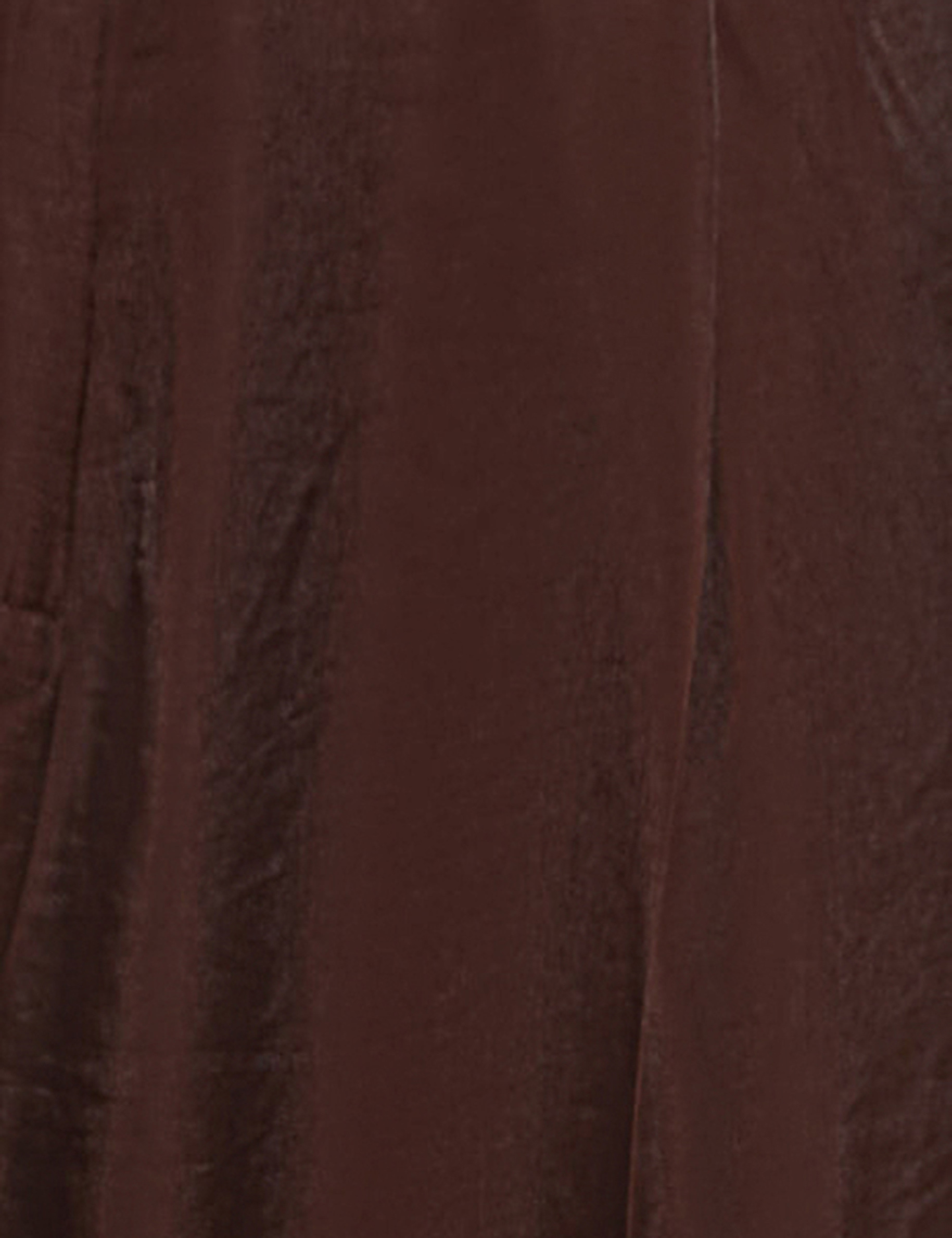 Pantalon large taille haute marron fonc&eacute; femme