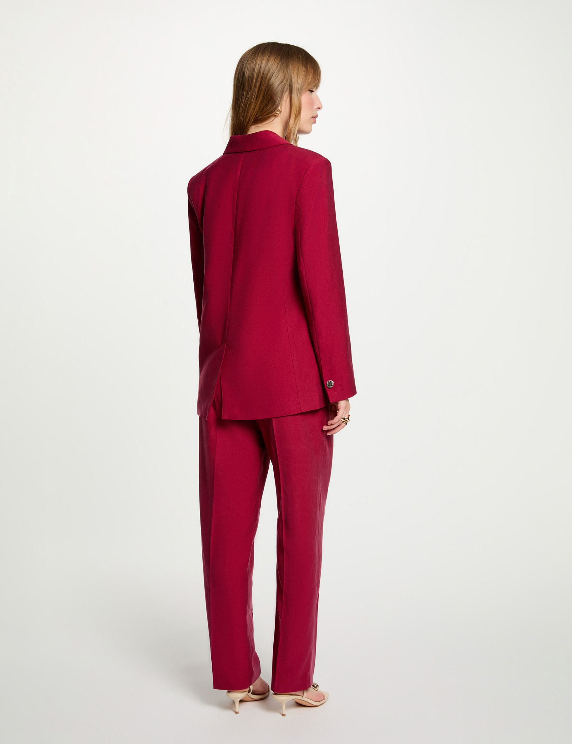 Veste blazer bordeaux femme