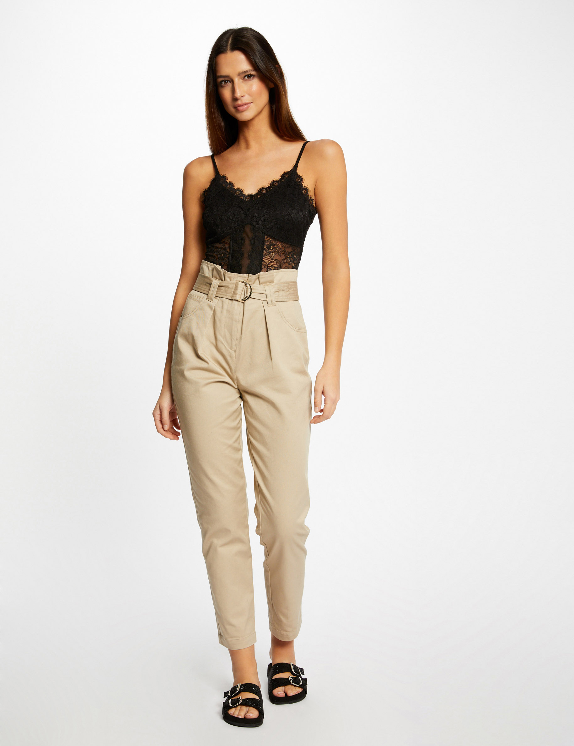 body met dunne kanten bandjes zwart vrouw Body met dunne kanten bandjes zwart vrouw