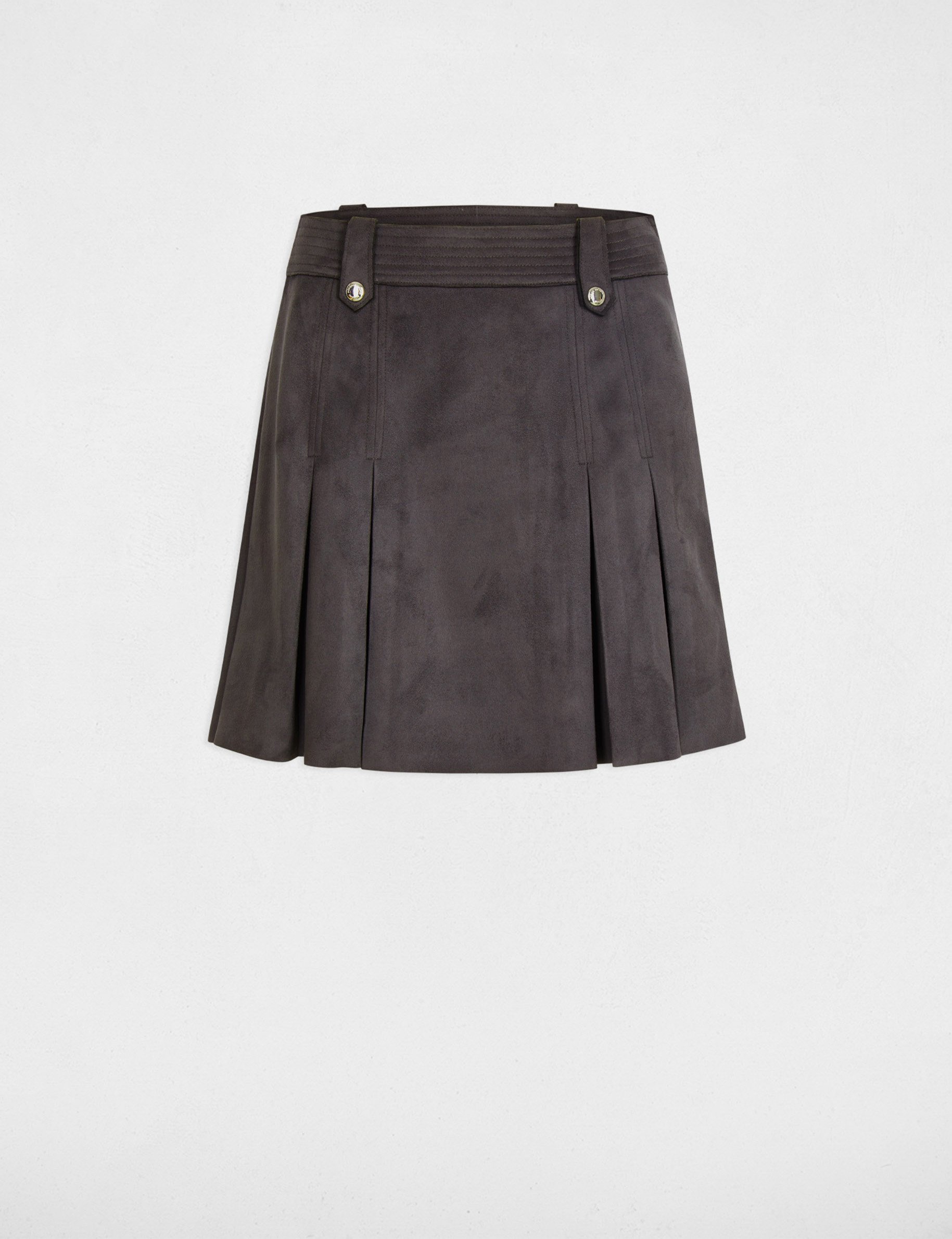 jupe courte suedine gris fonce femme Jupe courte suédine gris foncé femme