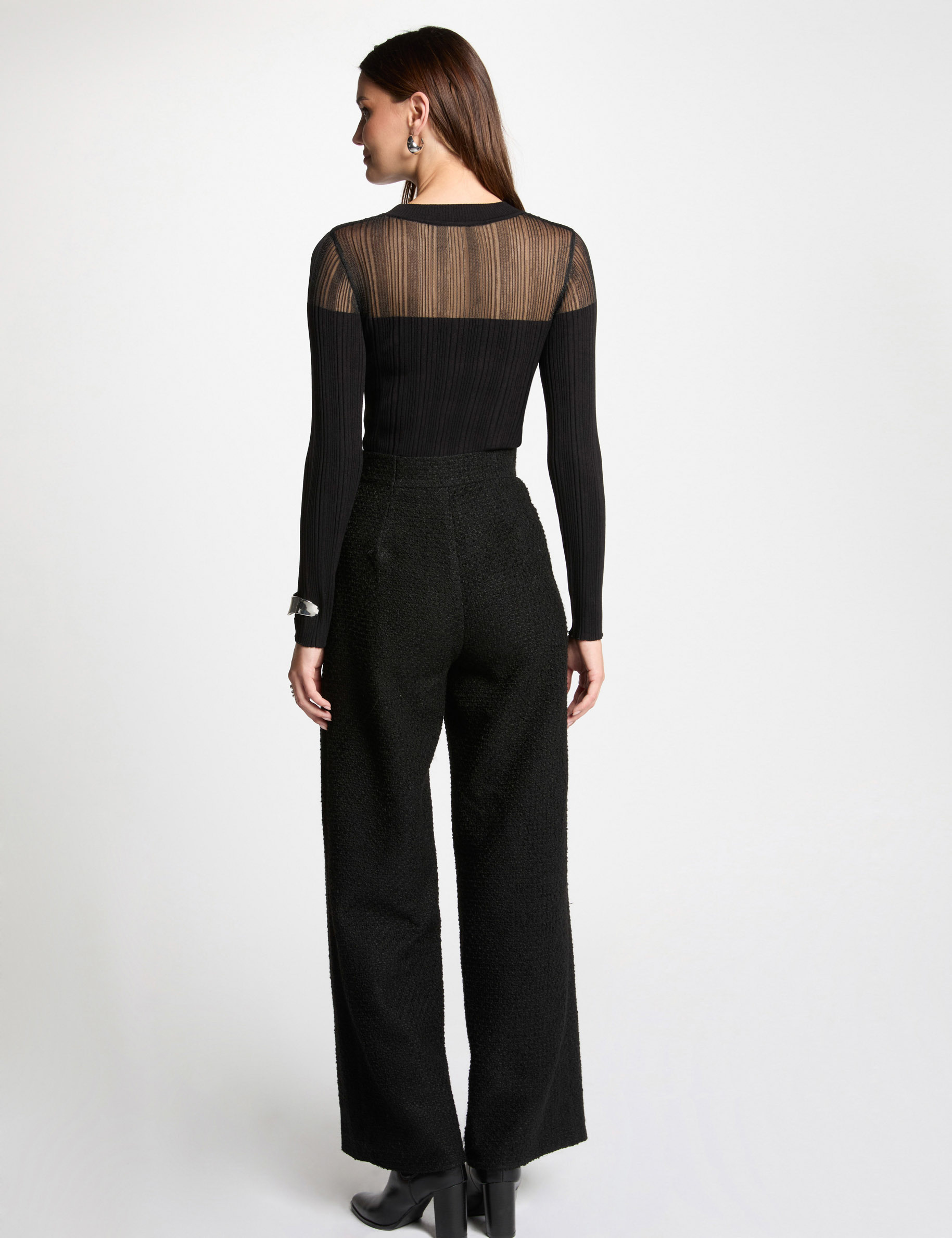 pull manches longues cotele noir femme Pull manches longues côtelé noir femme