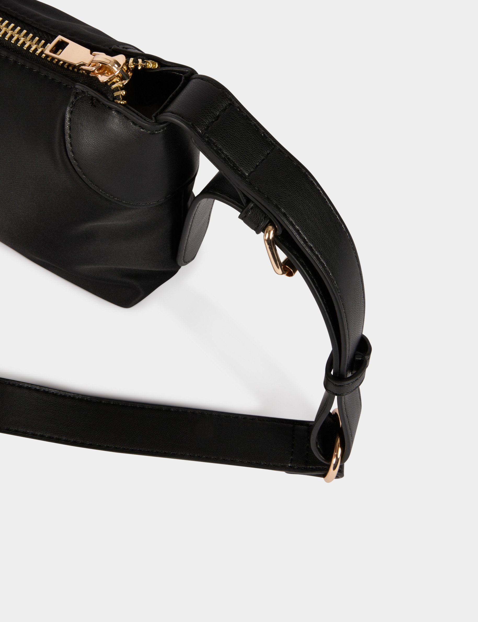 Sac nylon similicuir noir femme