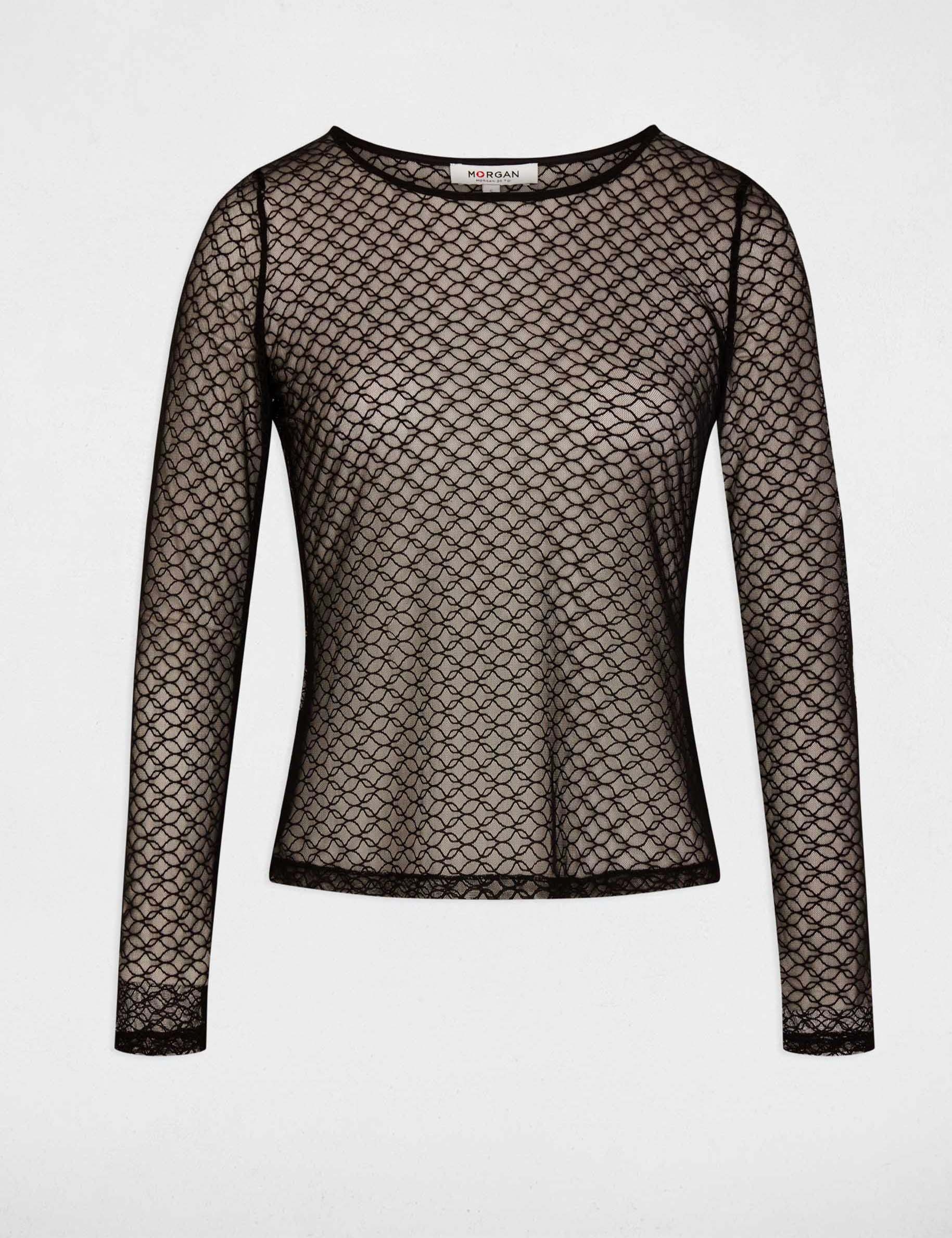kort aangesloten t shirt zwart vrouw Kort aangesloten T-shirt zwart vrouw