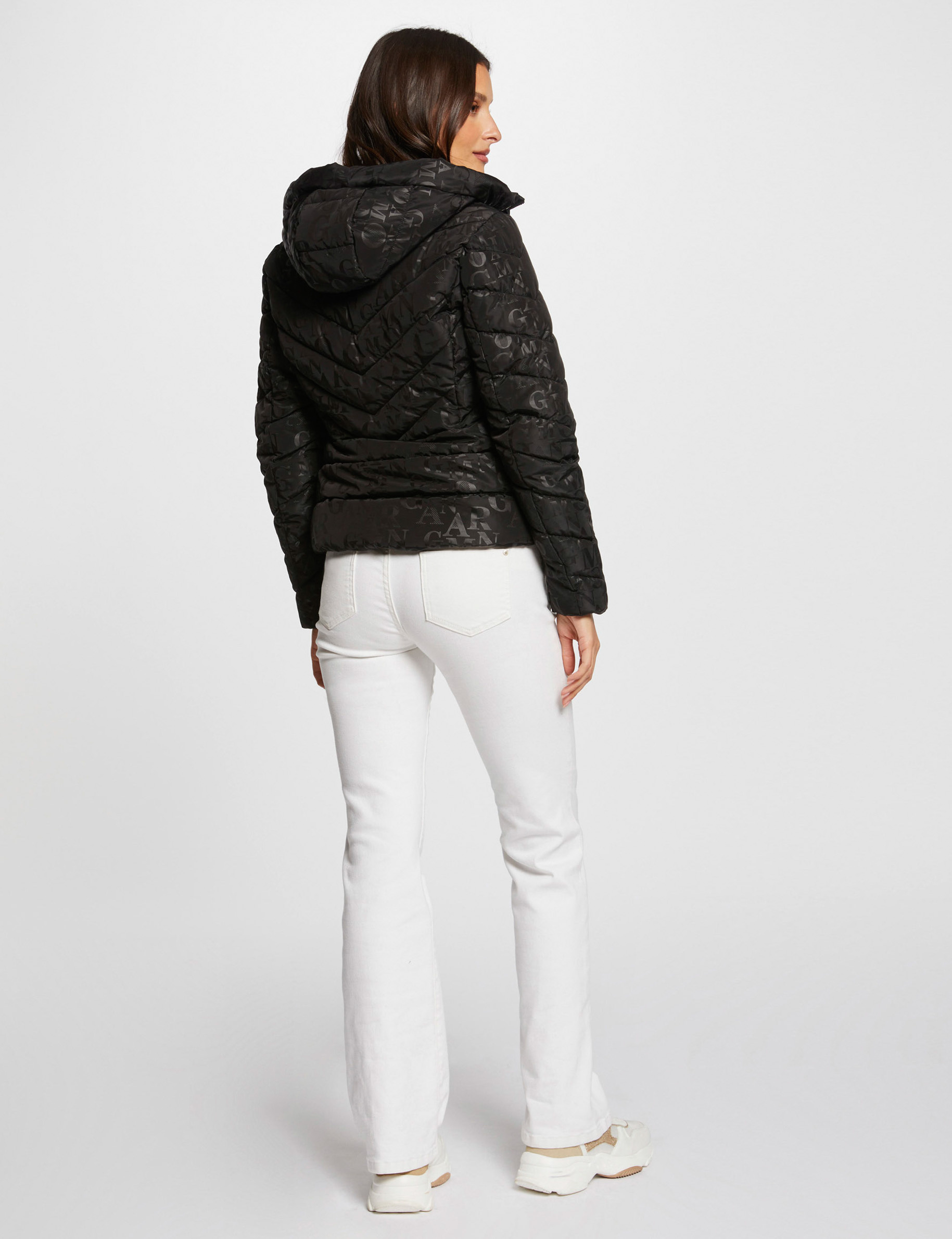 doudoune imprime monogramme noir femme Doudoune imprimé monogramme noir femme
