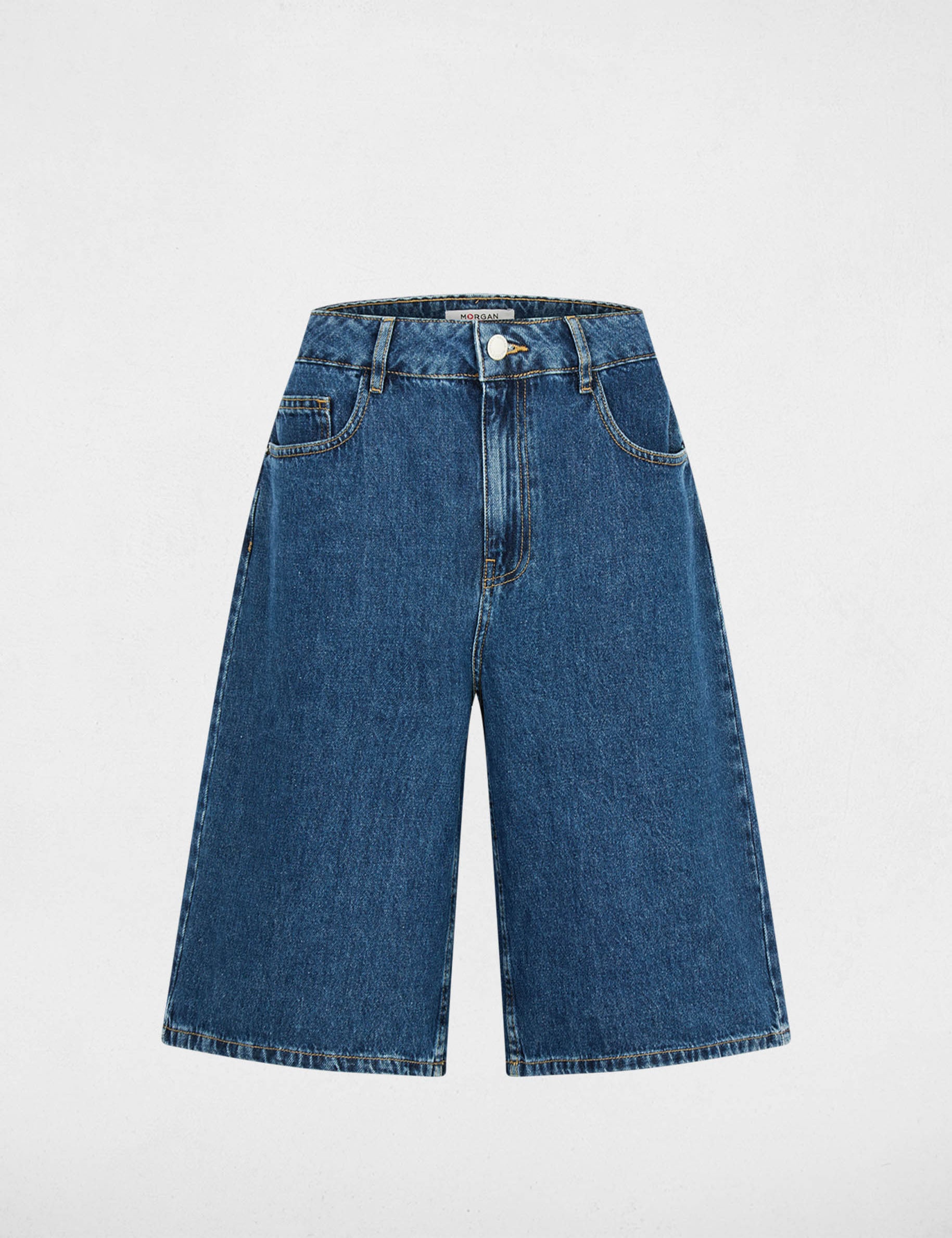 Hoge taille short ruw denim vrouw