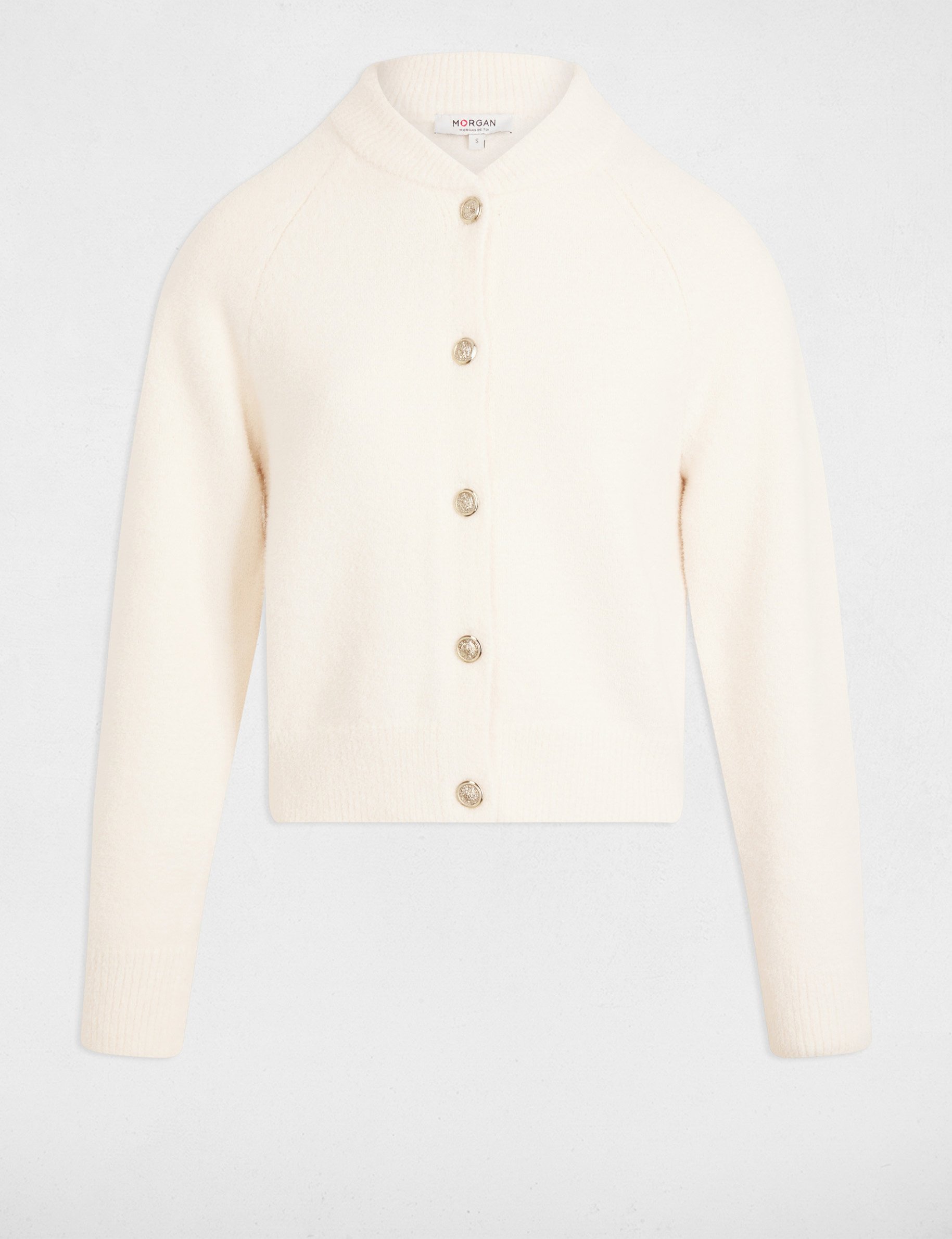 Vest met lange mouwen ivoor vrouw