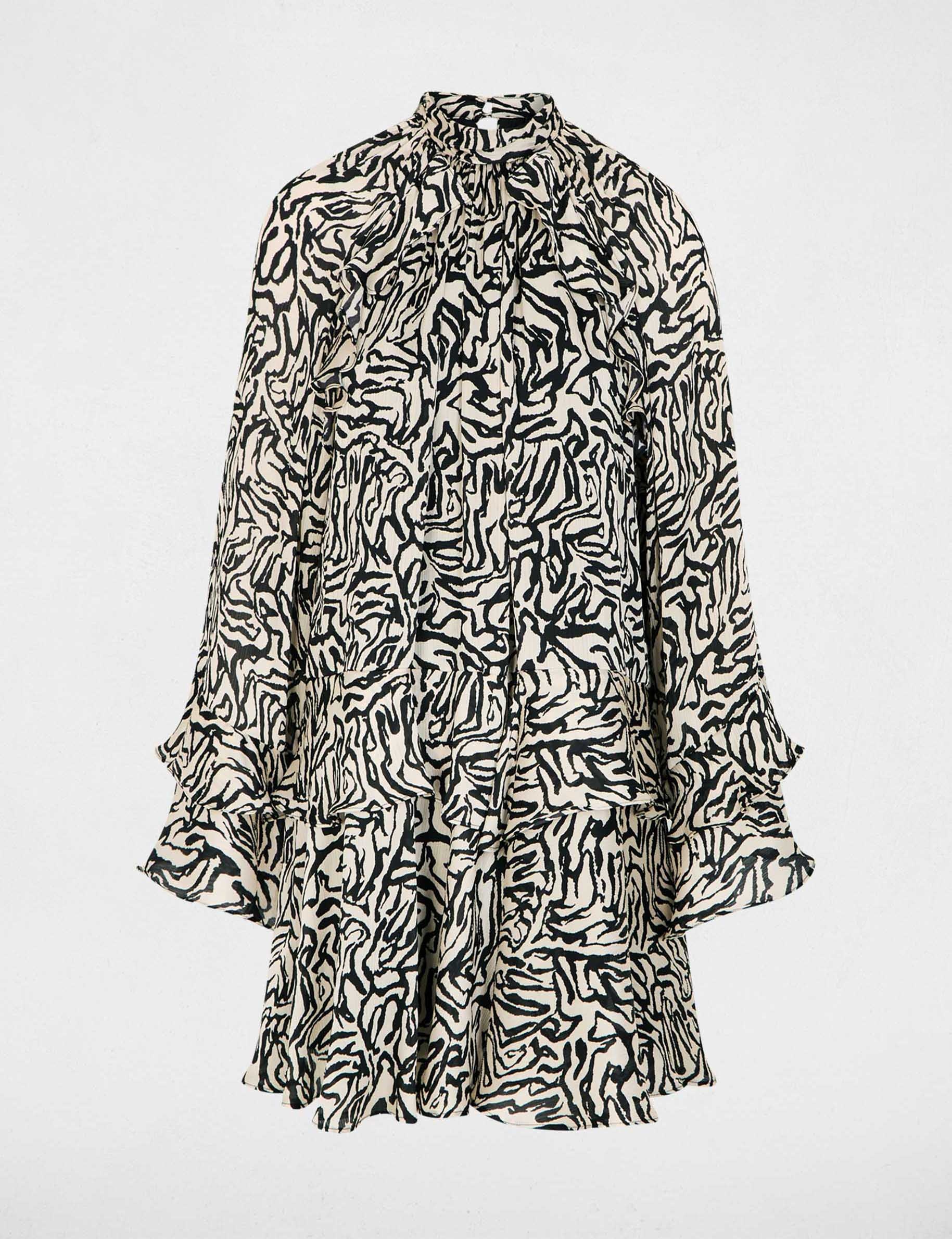 Robe courte plissée multicolore femme