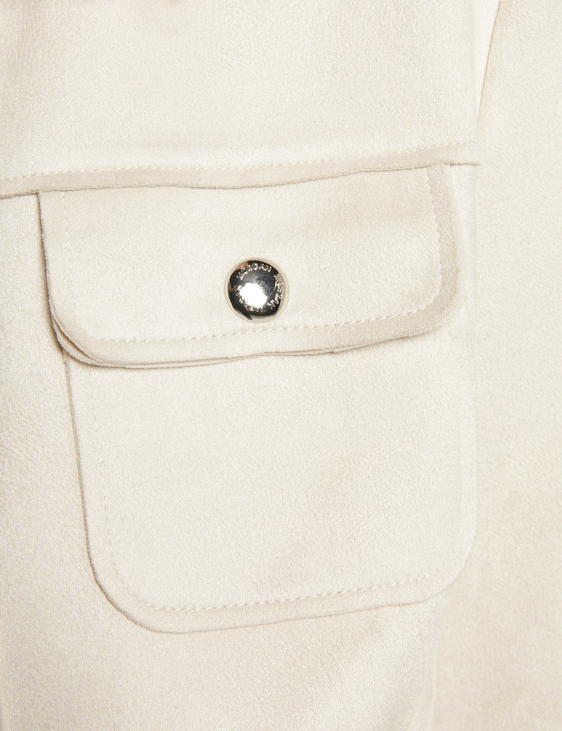 blouson suedine boutonne ecru femme null
