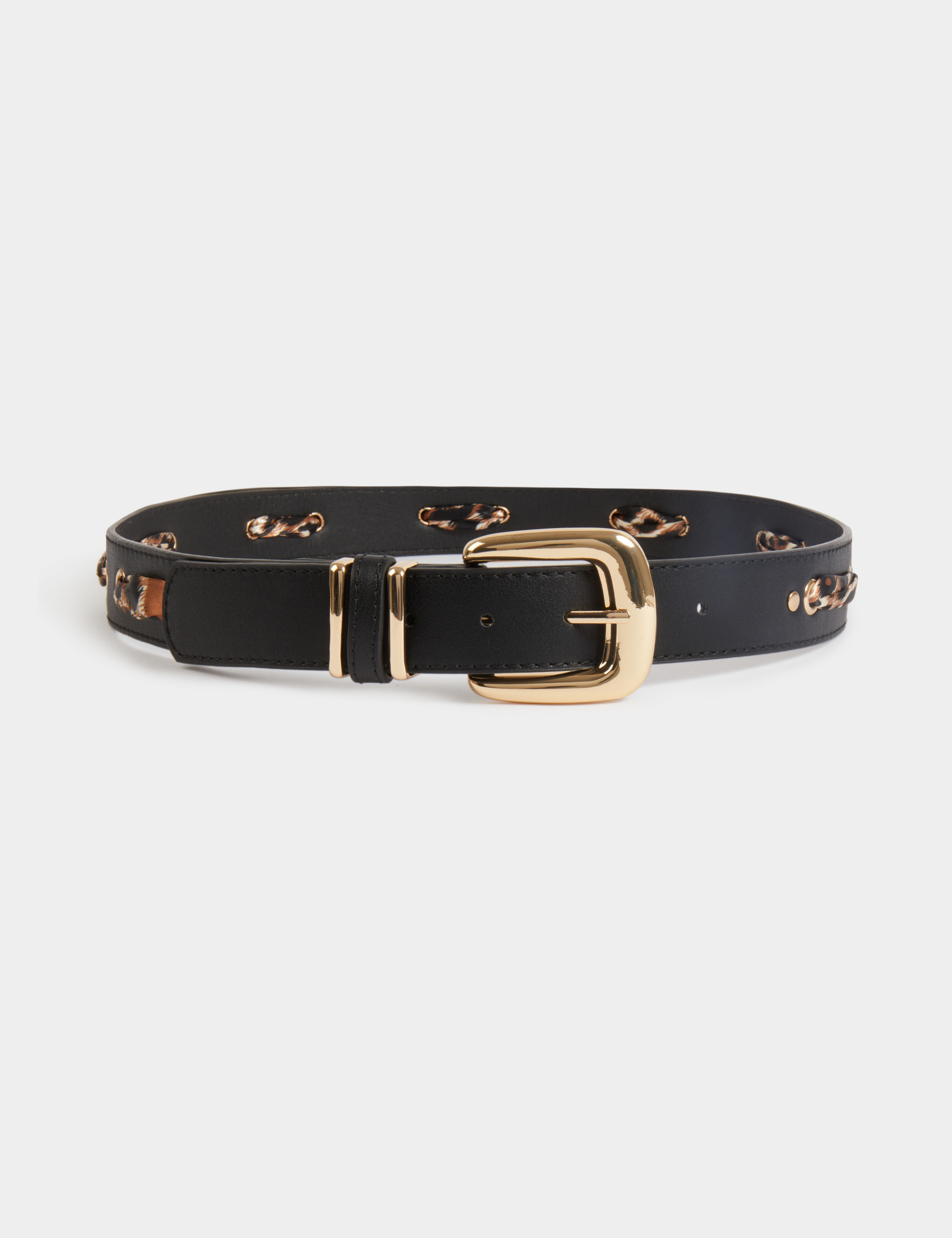 brede riem van imitatieleer zwart vrouw Brede riem van imitatieleer zwart vrouw