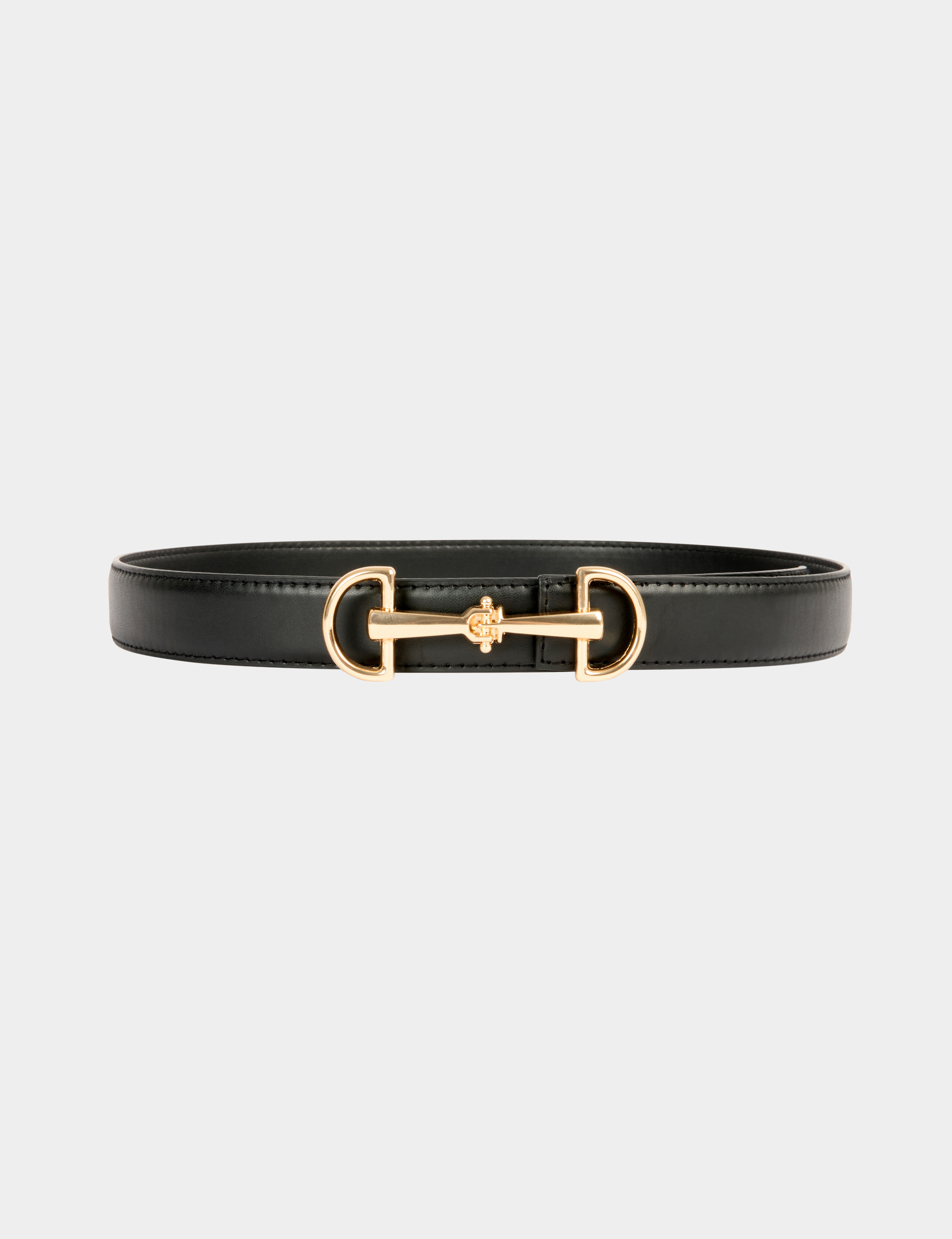 Ceinture fine similicuir noir femme