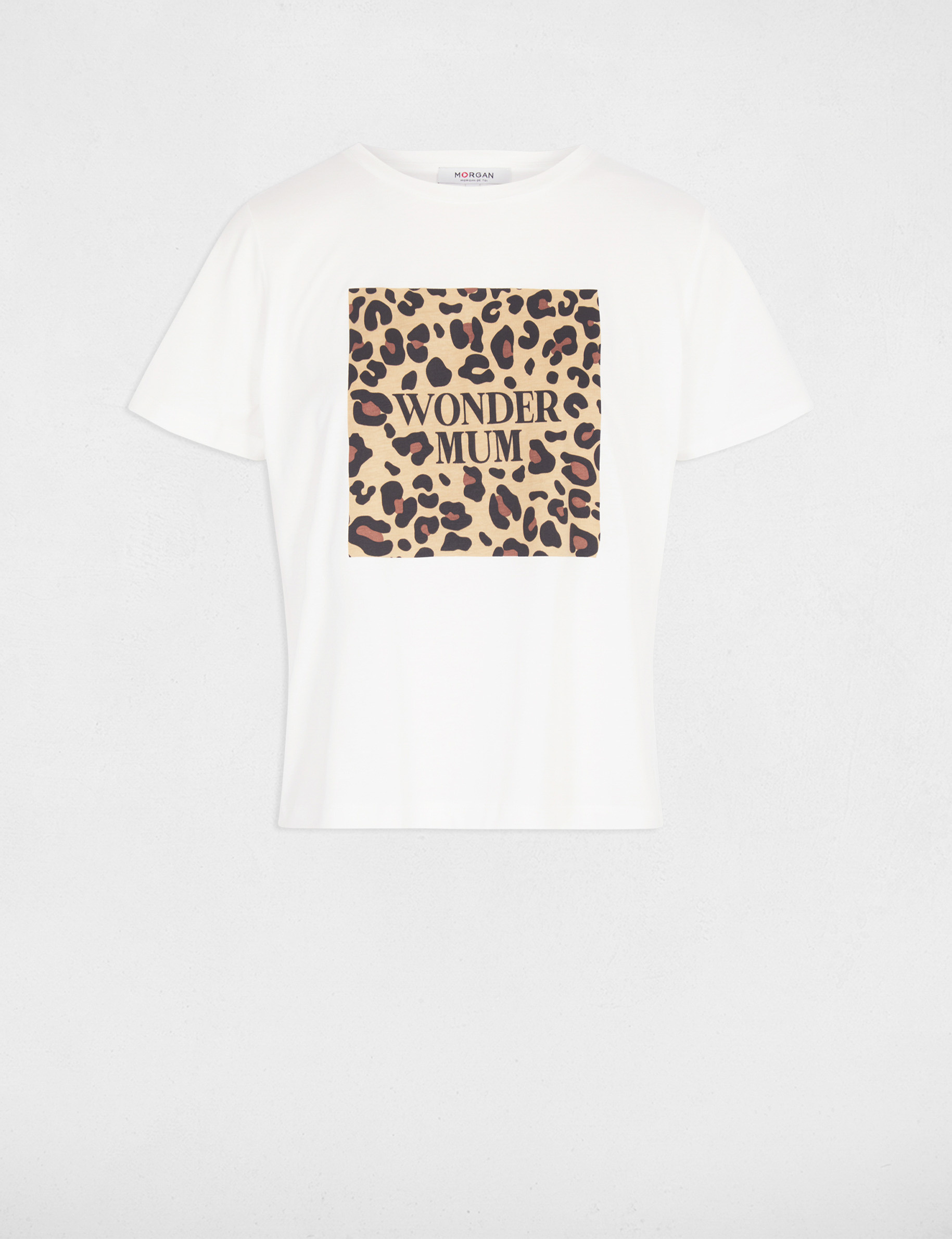 T-shirt met korte mouwen helder wit vrouw