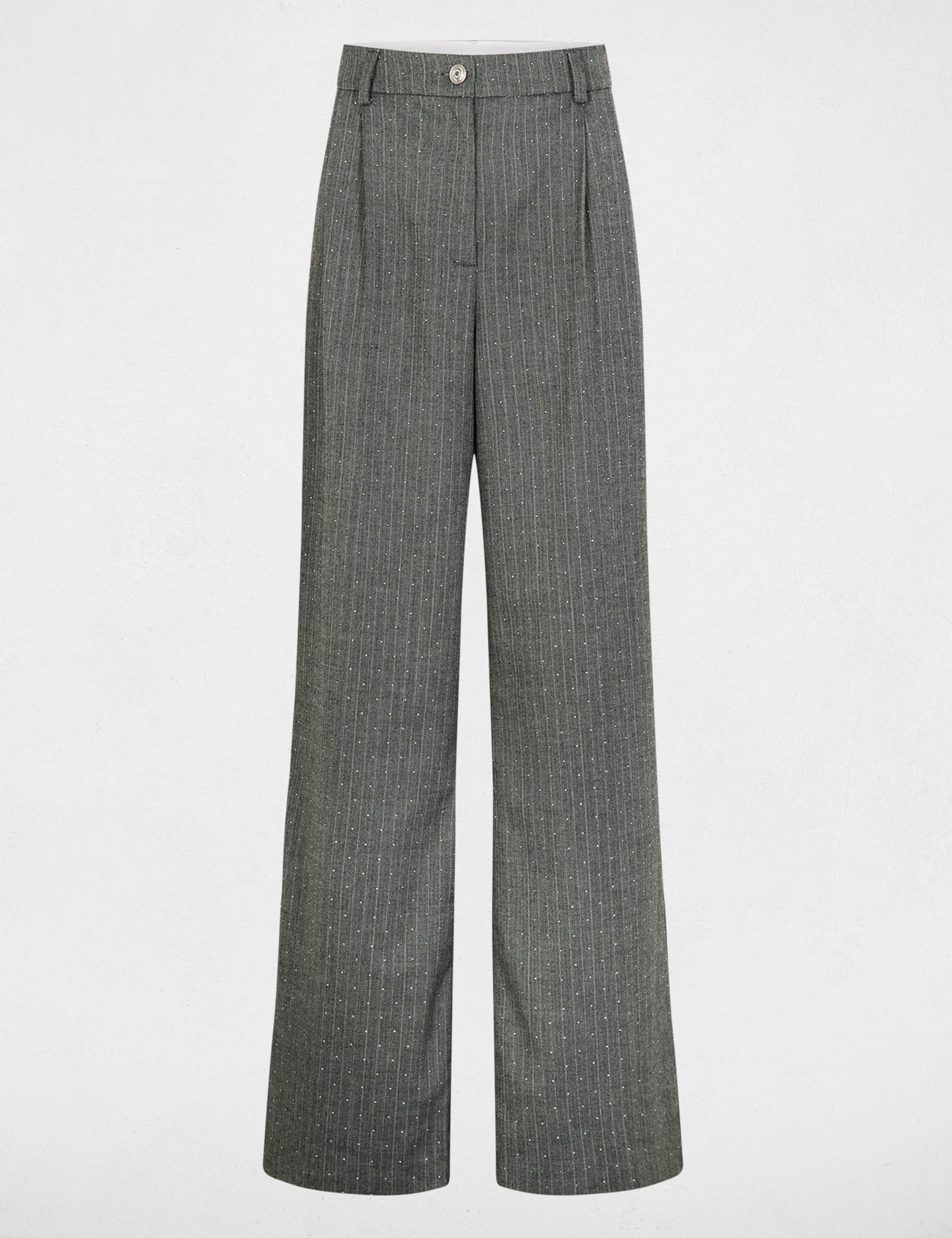 Pantalon droit à rayures gris moyen femme