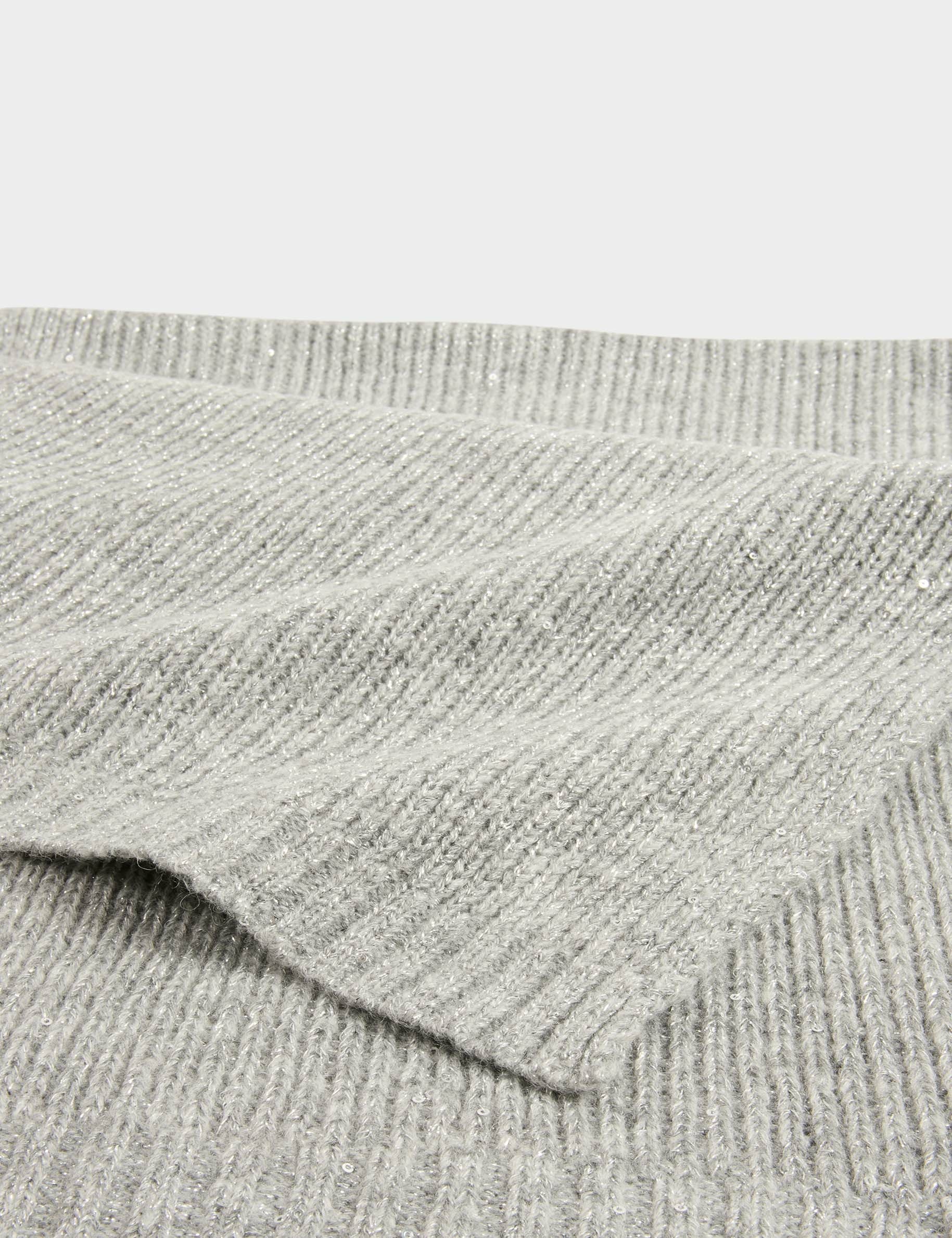 echarpe avec sequins gris moyen femme Écharpe avec sequins gris moyen femme