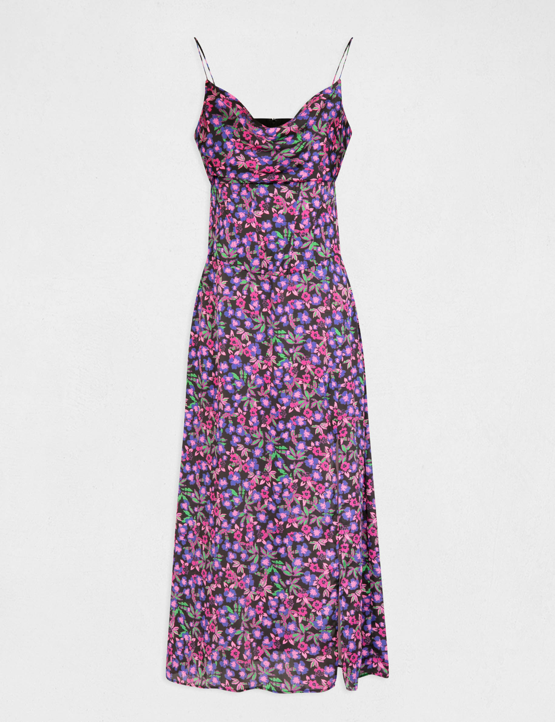 Robe midi droite imprimé floral multico femme