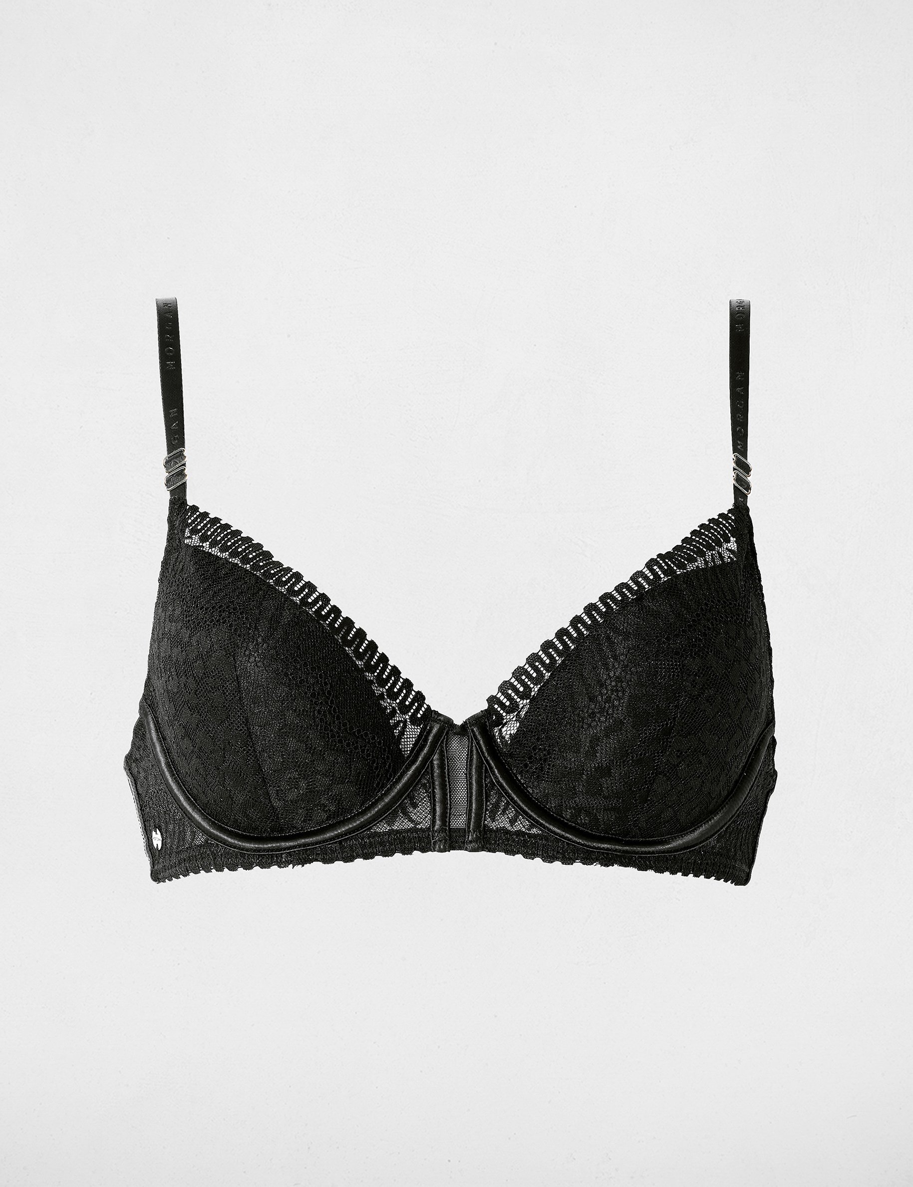 Soutien-gorge dentelle bretelles fines noir femme