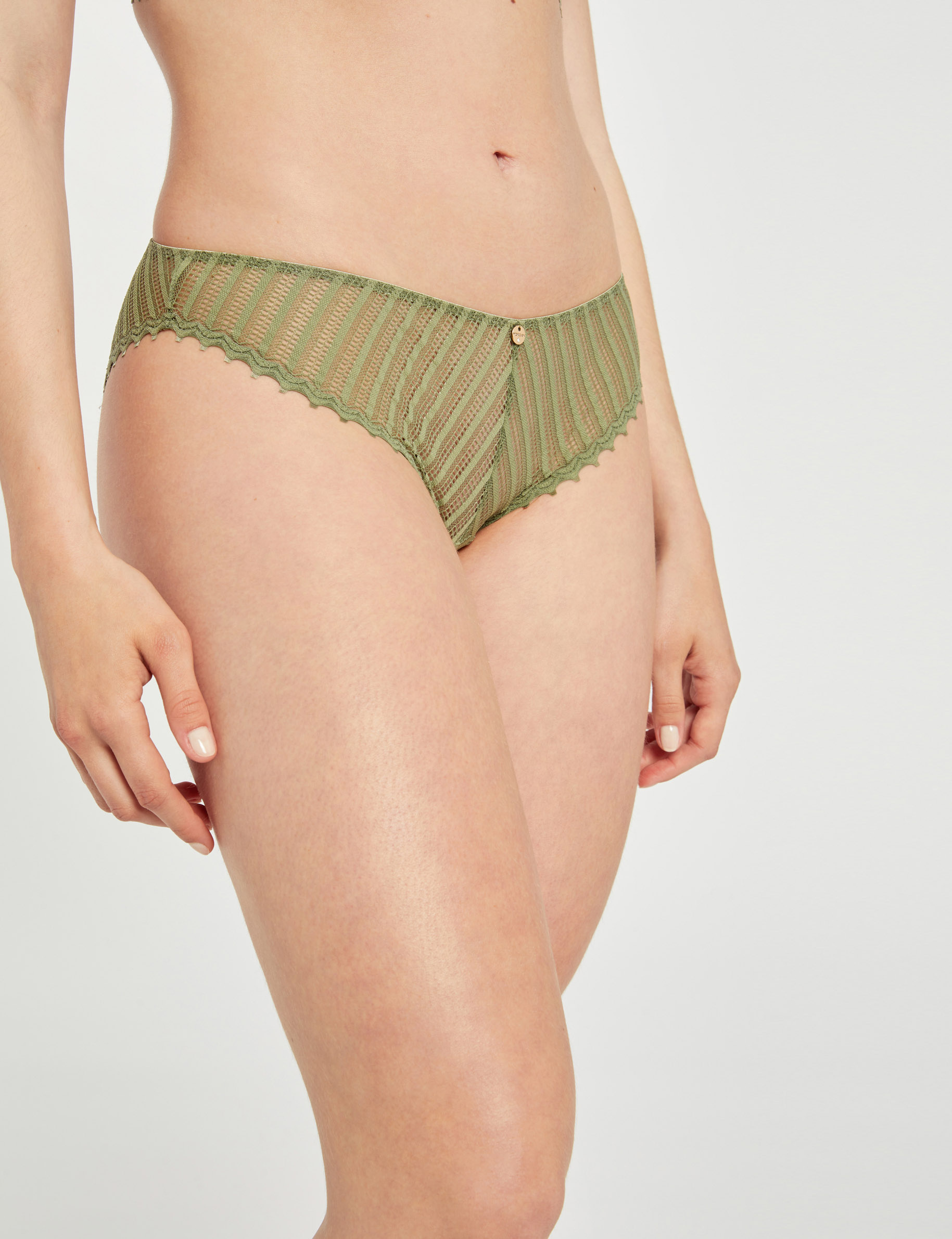 Kanten slip brons vrouw