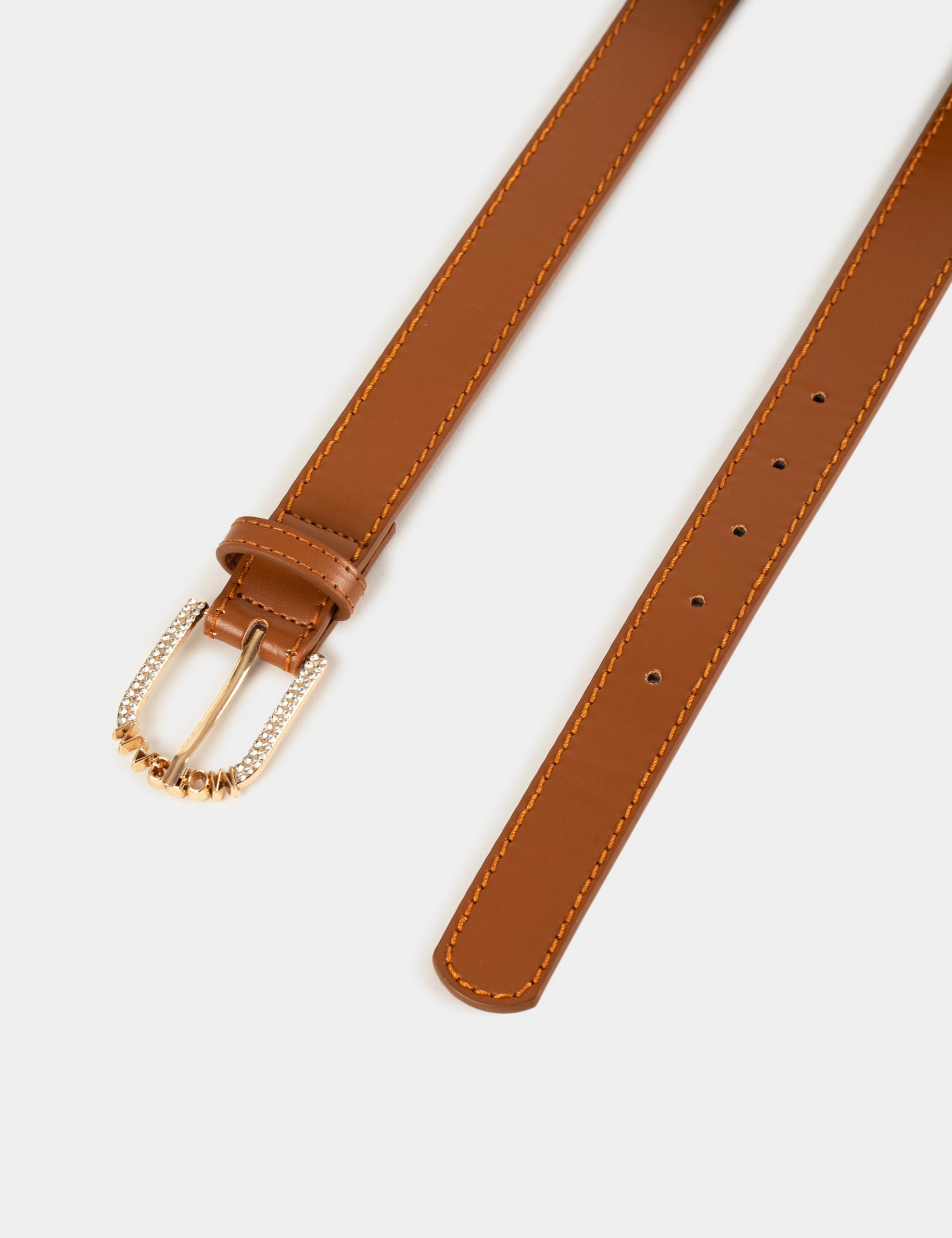 Riem met &laquo; MORGAN &raquo;-gesp caramel vrouw