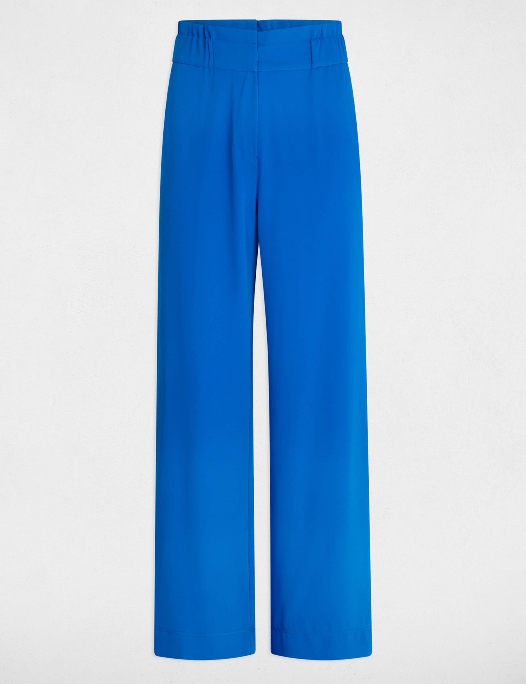 wijde broek met plooien bleu electrique vrouw Wijde broek met plooien bleu electrique vrouw