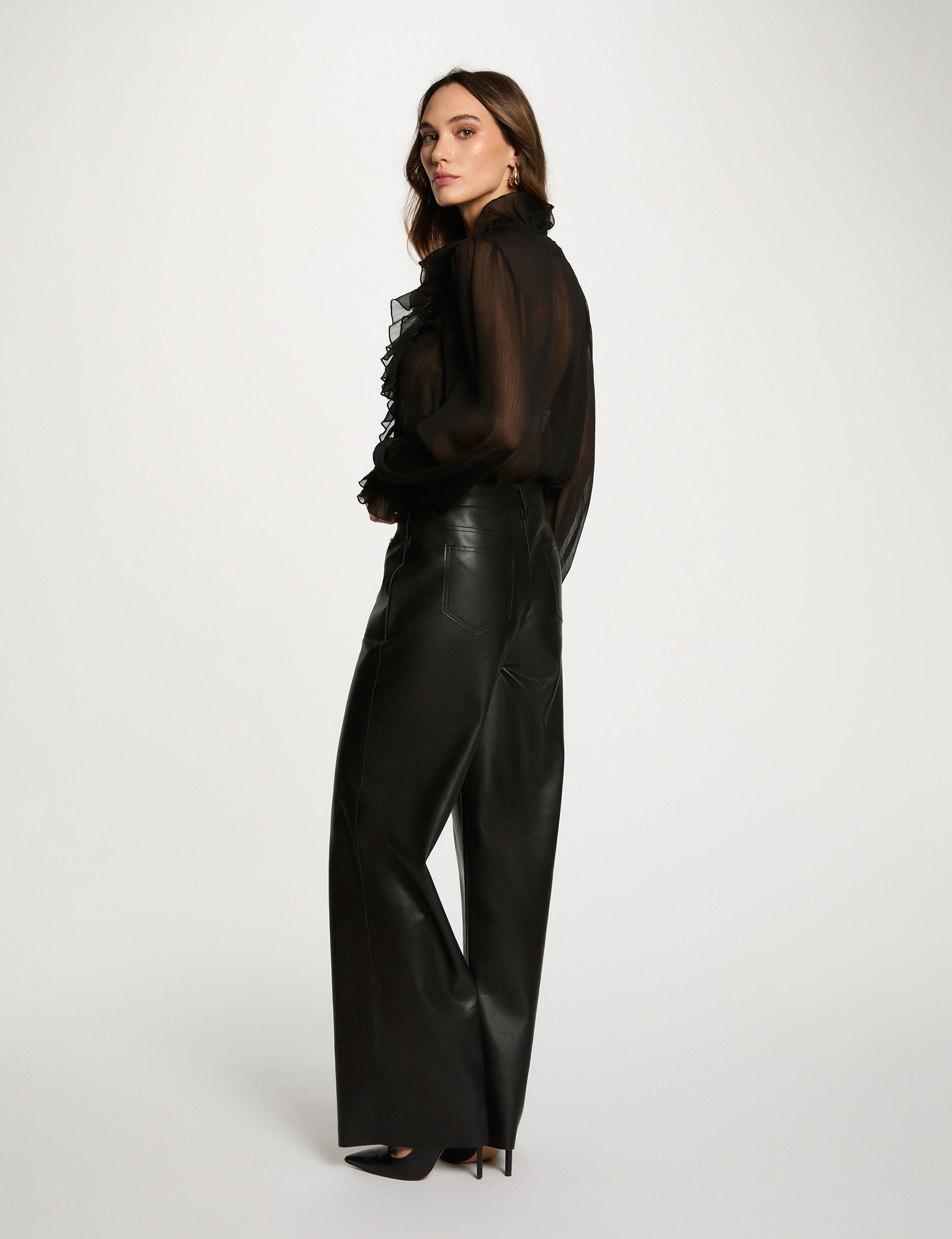 chemise fluide col v noir femme Chemise fluide col v noir femme