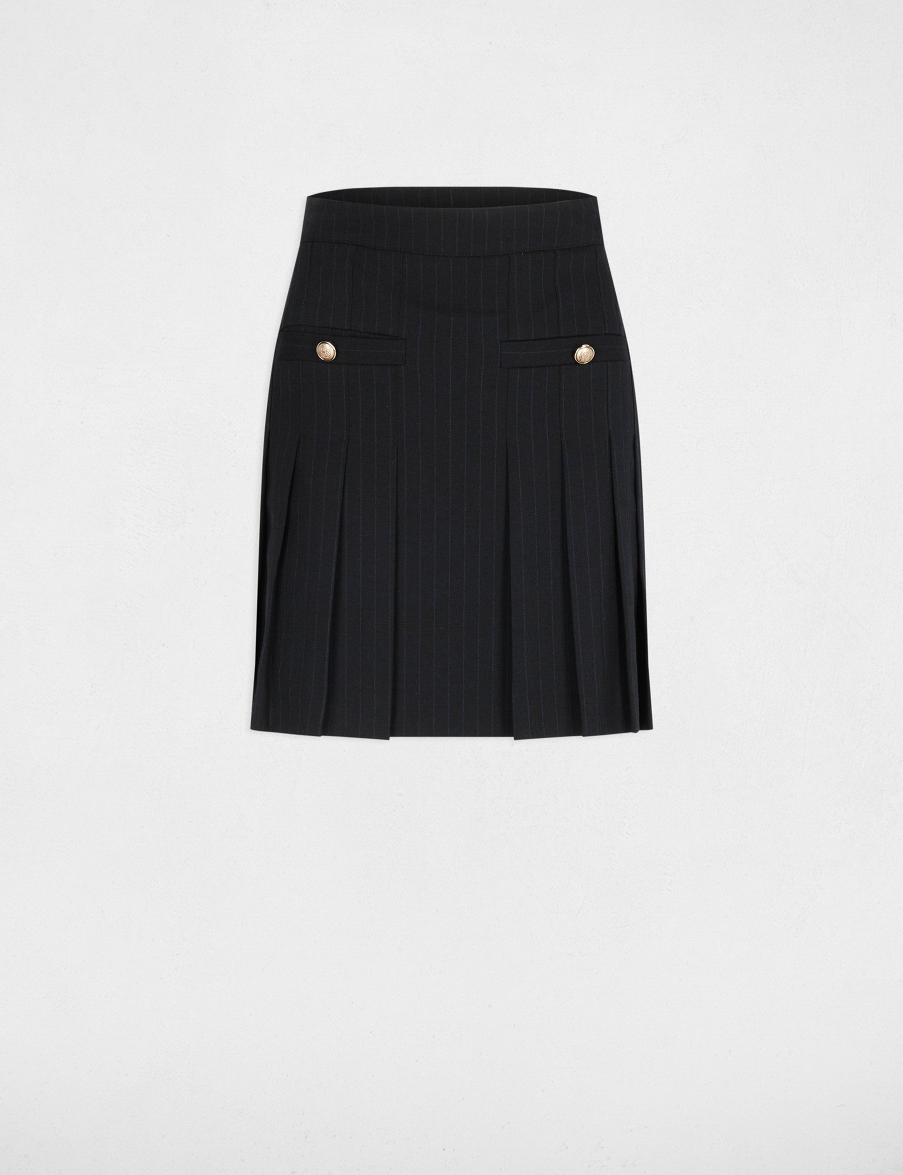 Korte geplooide rok marineblauw vrouw