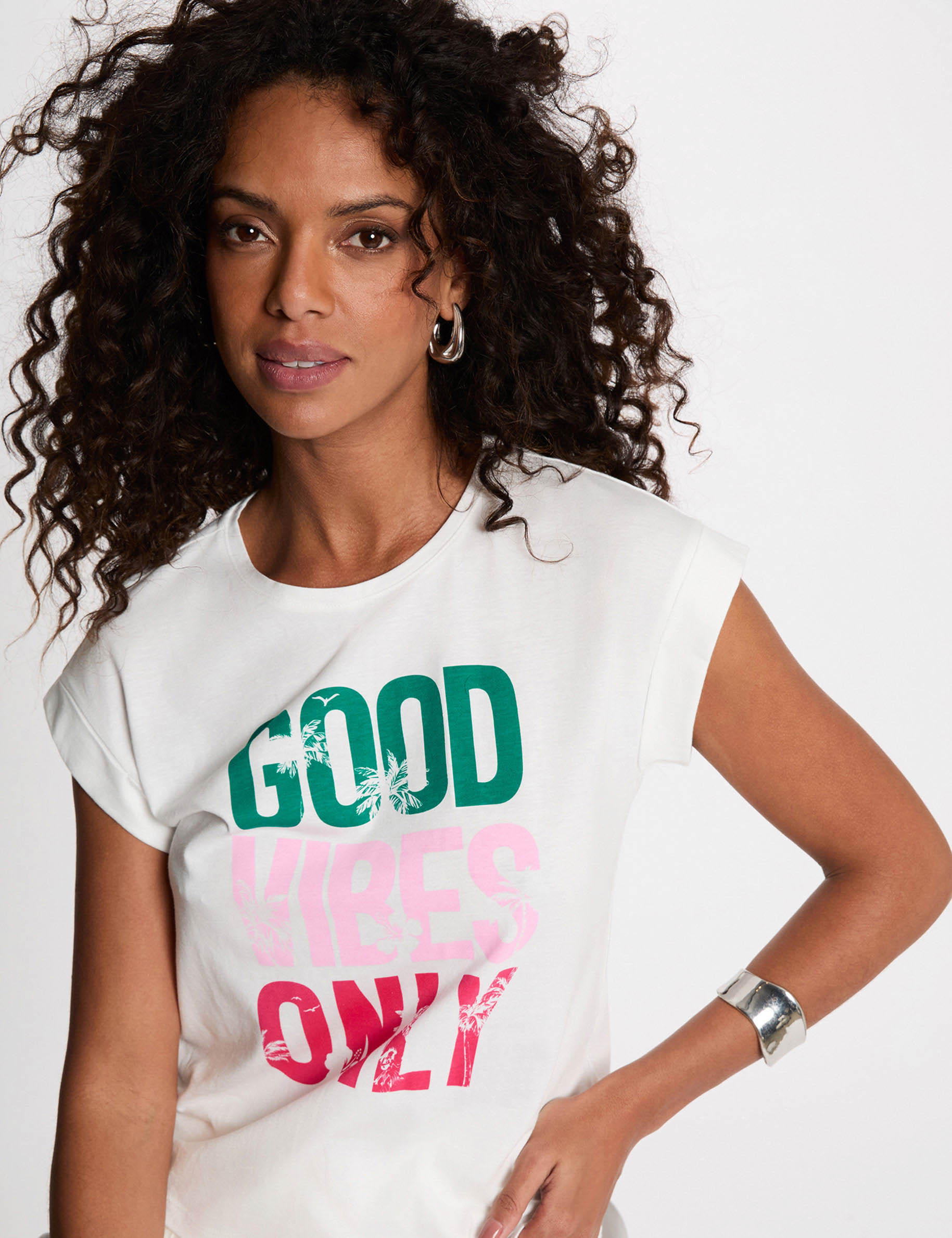 T-shirt manches courtes blanc femme