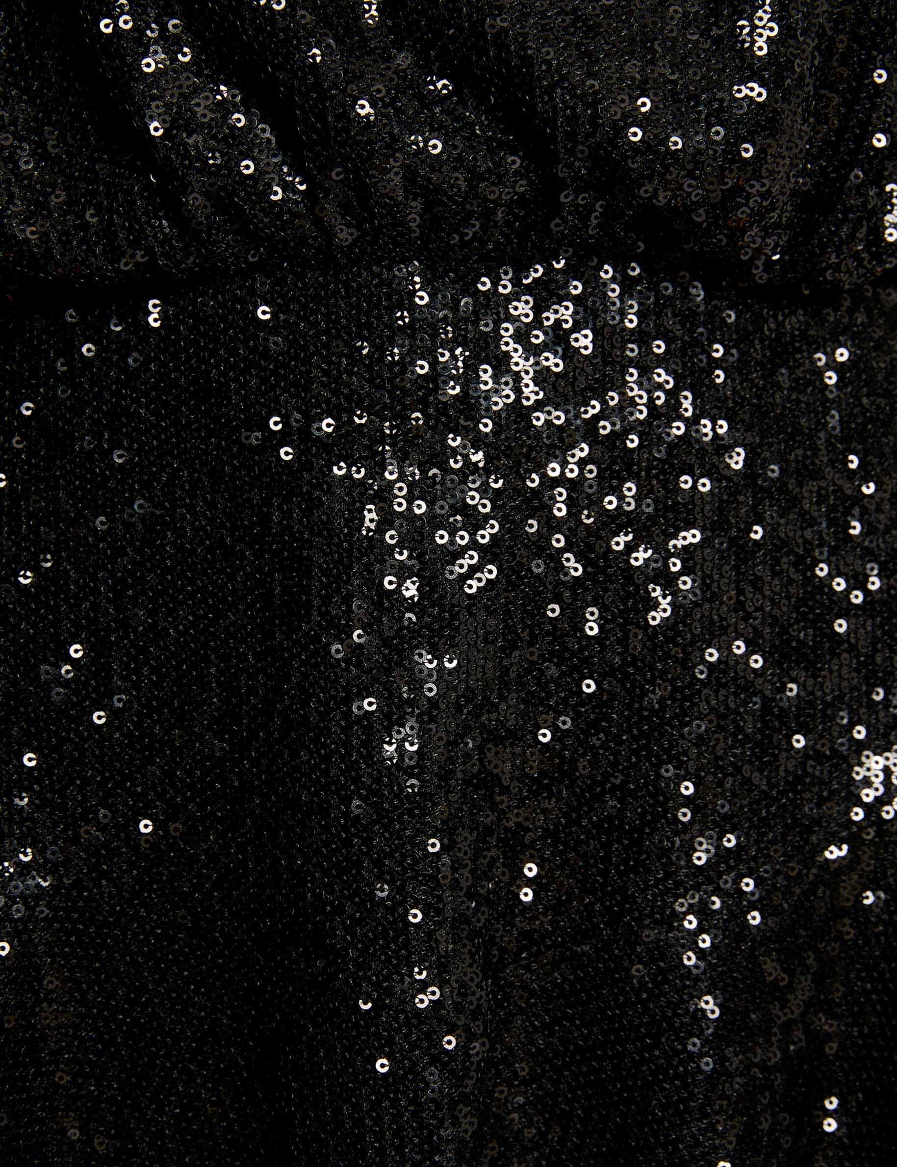 korte jurk met pailletten zwart vrouw null