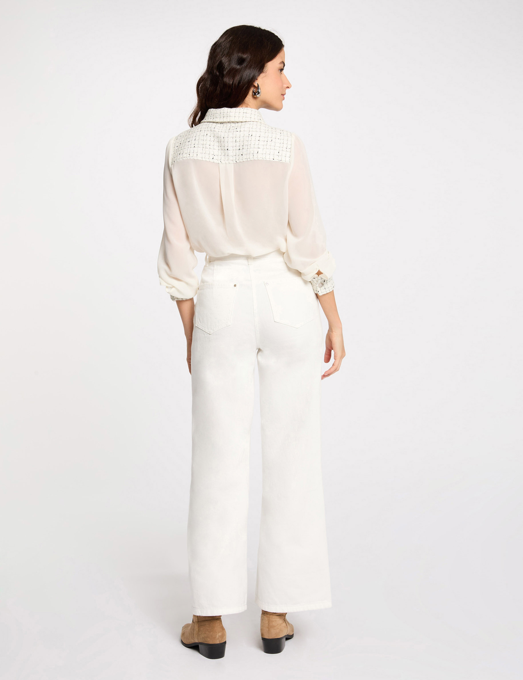 chemise manches longues ivoire femme Chemise manches longues ivoire femme