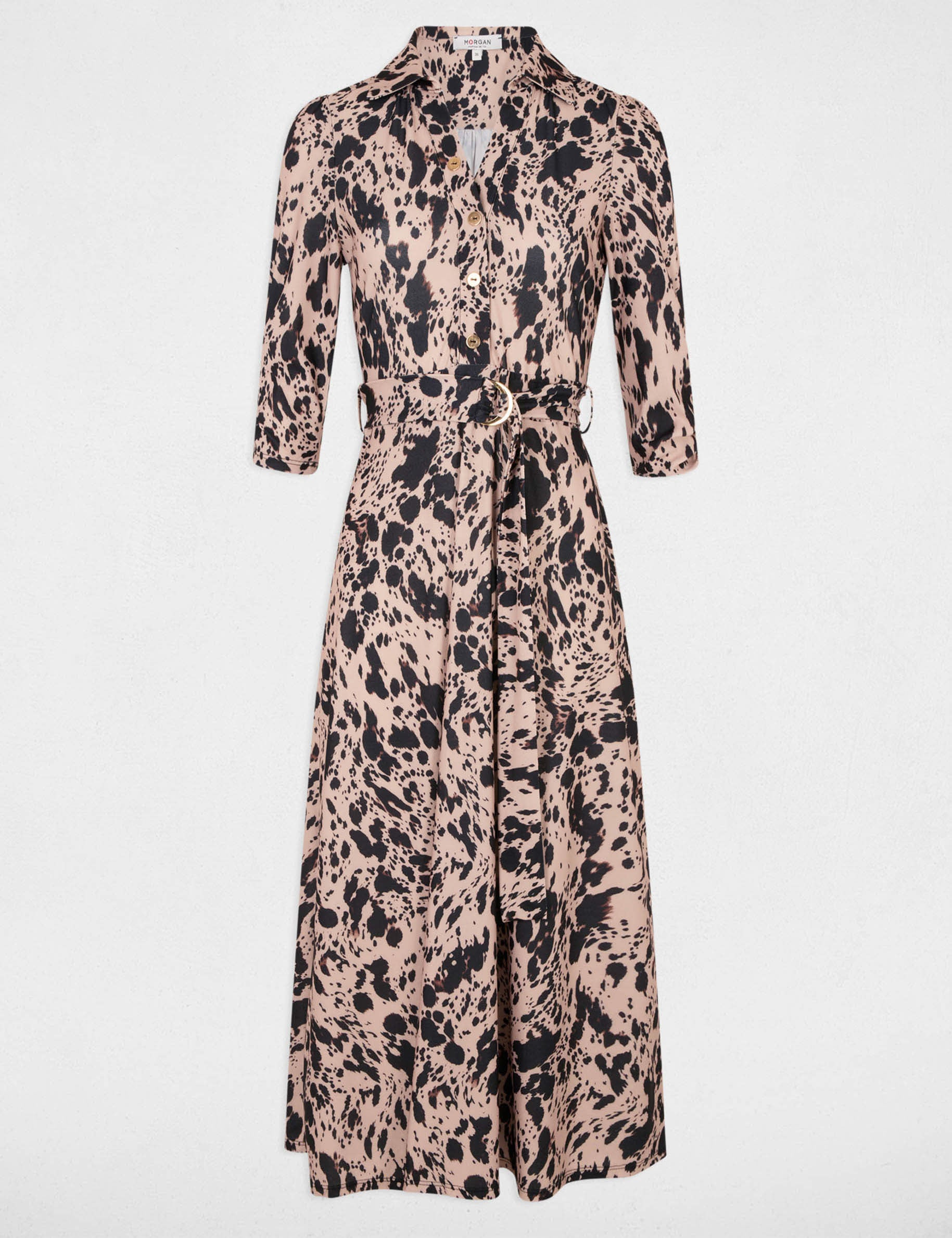 Robe midi droite imprim&eacute;e multicolore femme